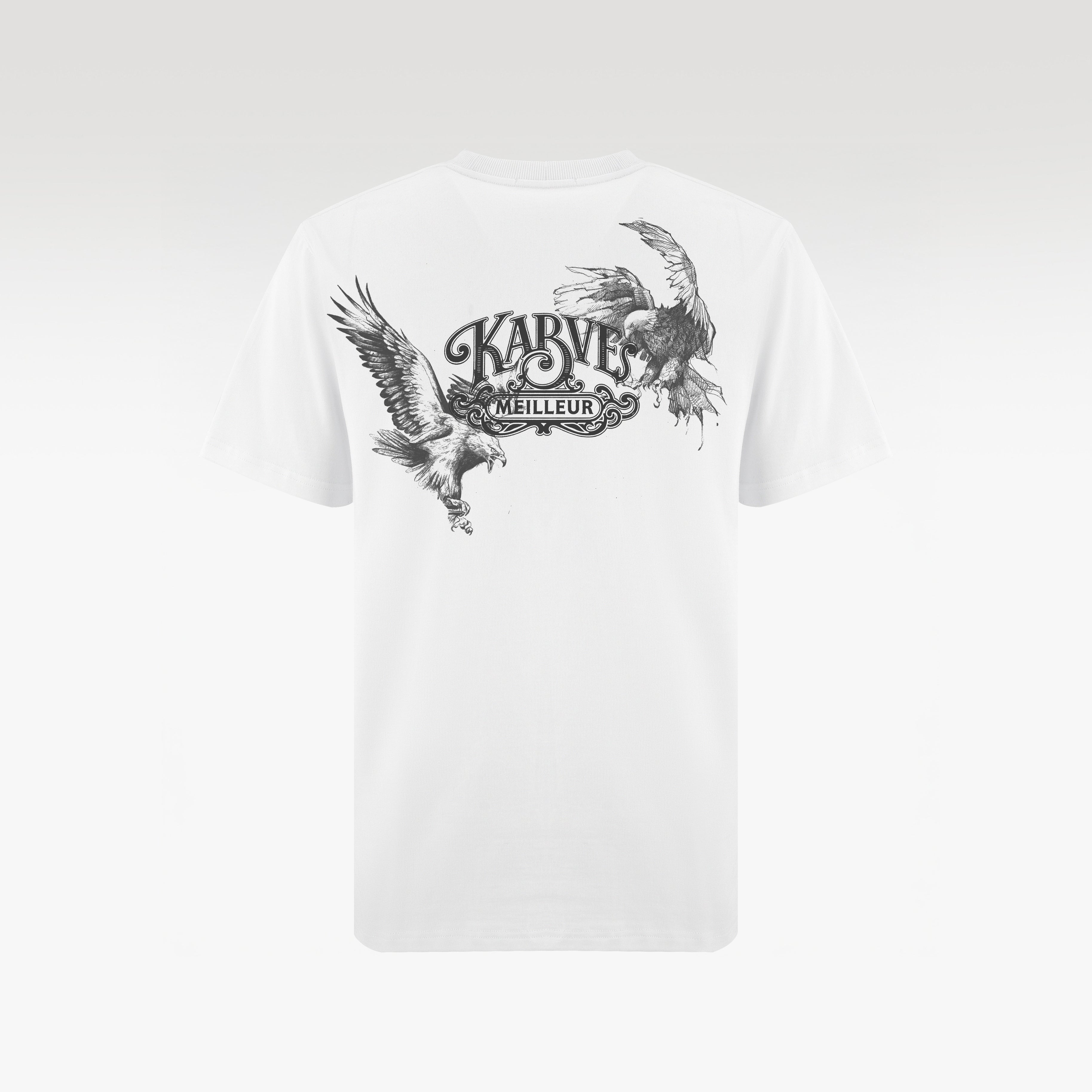 Eagle Slim Fit T-Shirt | Premium Cotton Graphic Tee - Distressed Eagle Illustration White Streetwear Top