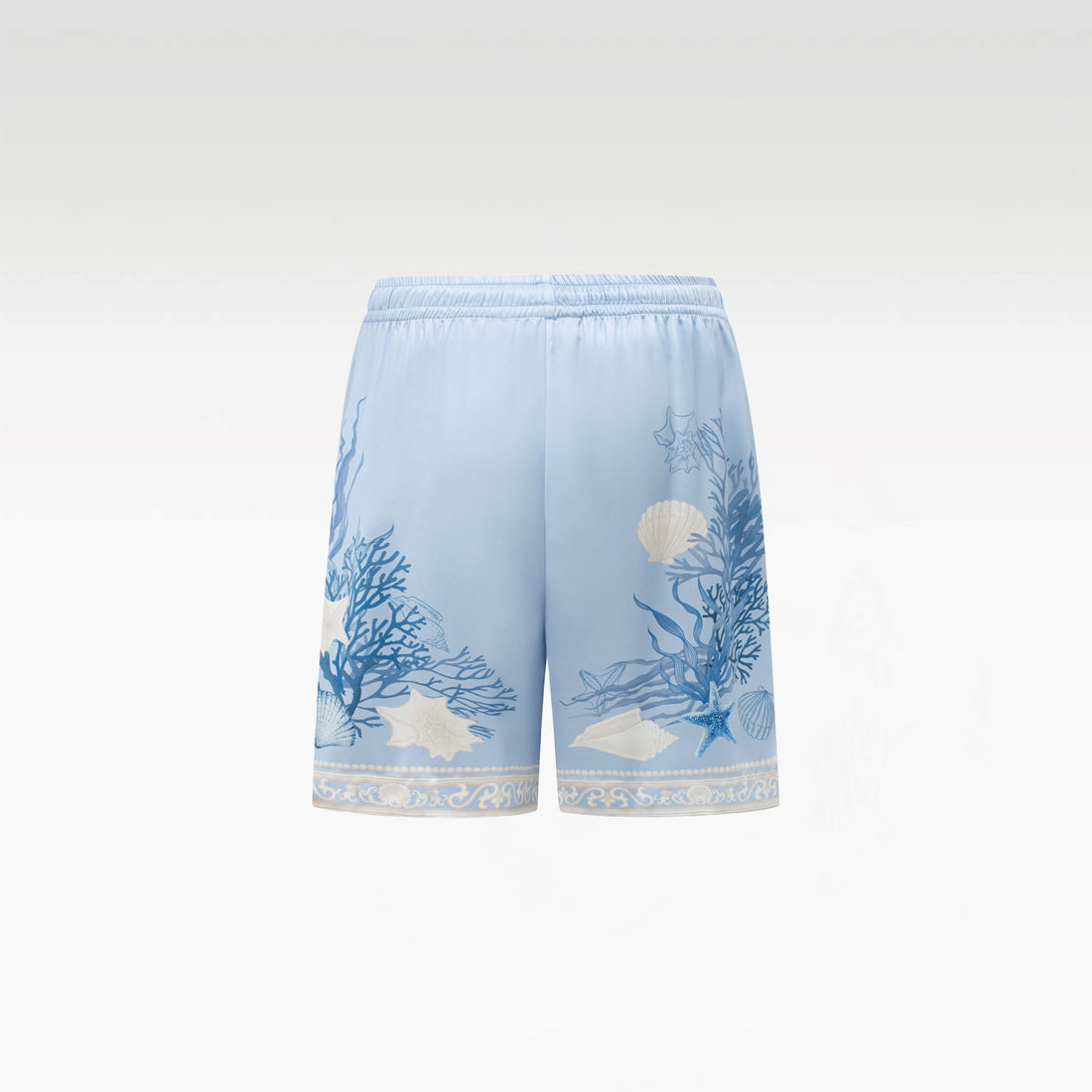 Rococo Coraline Blue Silk Shorts | Premium Printed Silk Refined Streetstyle Mermaid