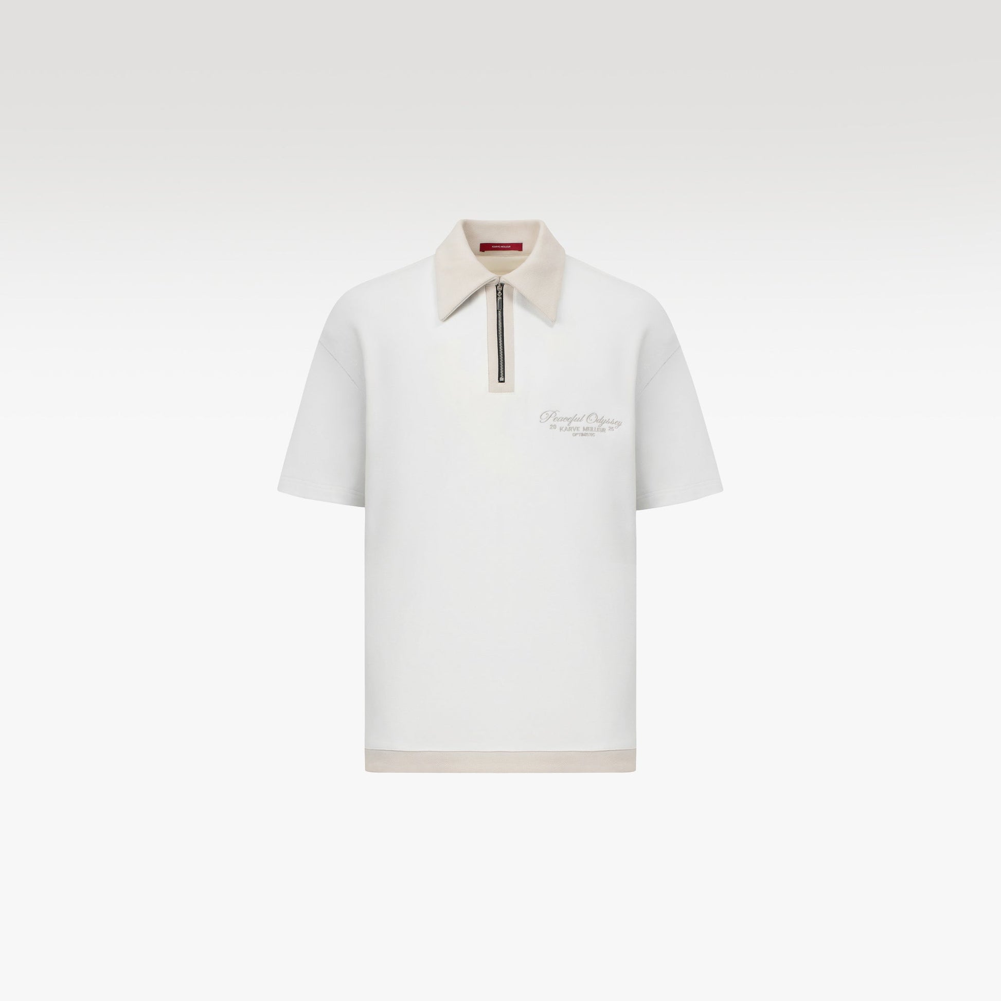The Odyssey Knit Polo | Off-White Knit Slogan Embroidered Streetwear