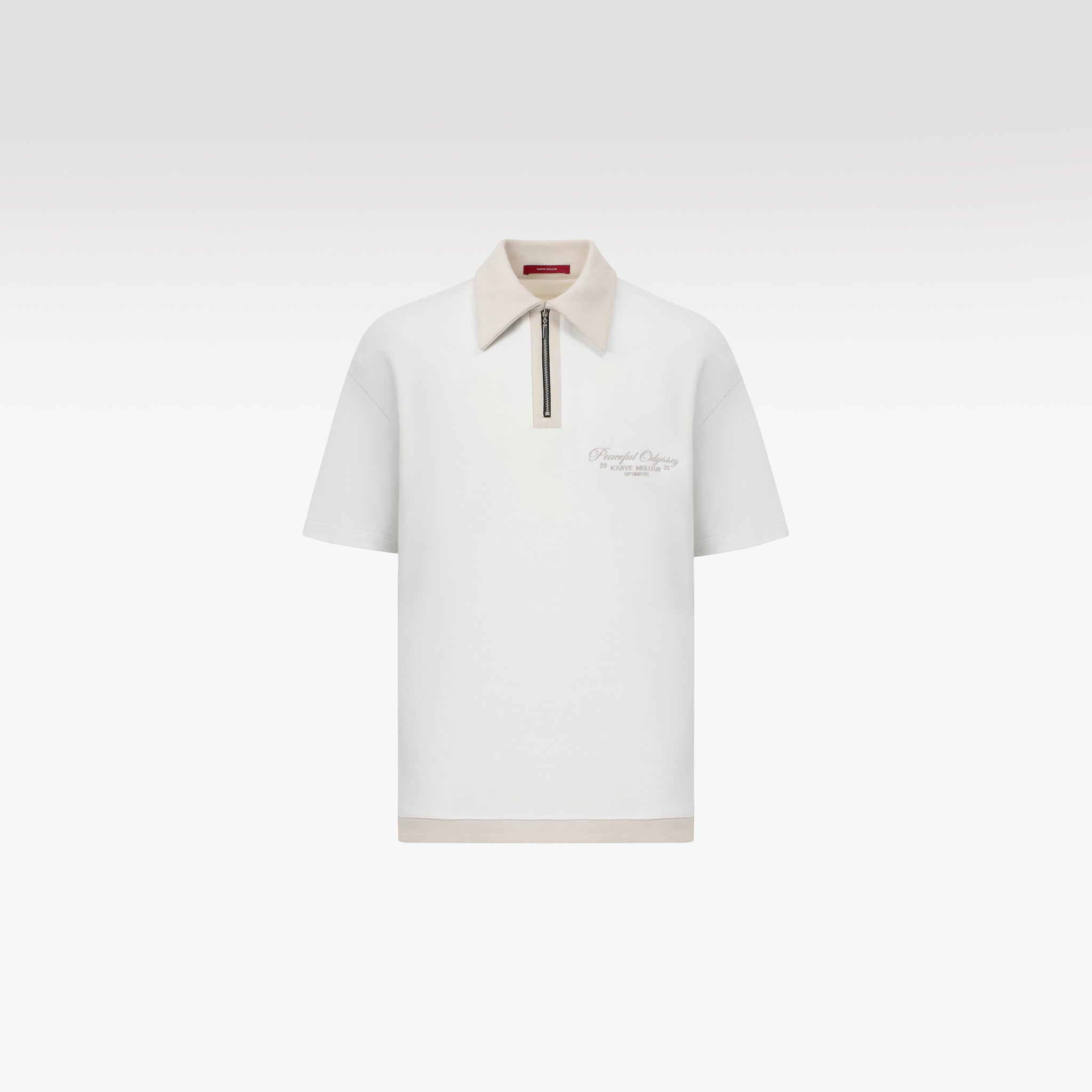The Odyssey Knit Polo | Off-White Knit Slogan Embroidered Streetwear