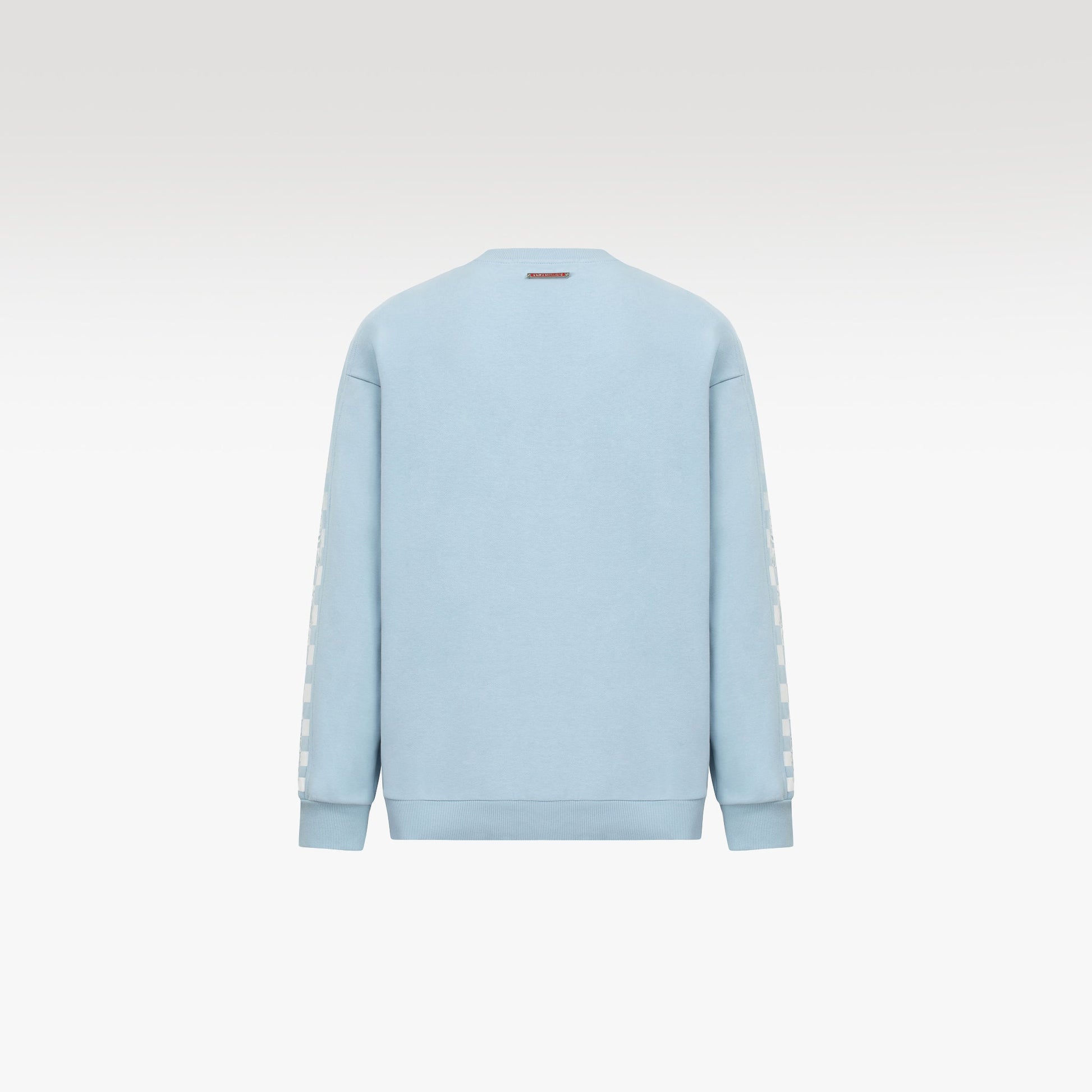 Gradient Long Sleeved Sweatshirt | Checkerboard Sleeve Accents Minimal Streetstyle