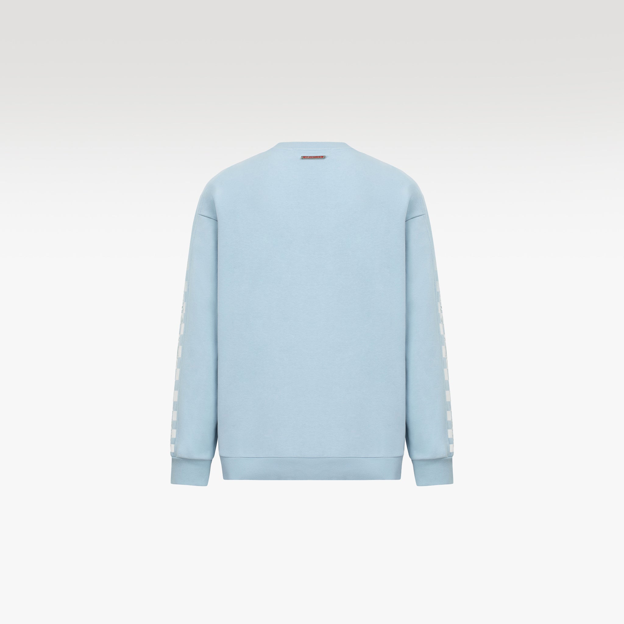 Gradient Long Sleeved Sweatshirt | Checkerboard Sleeve Accents Minimal Streetstyle