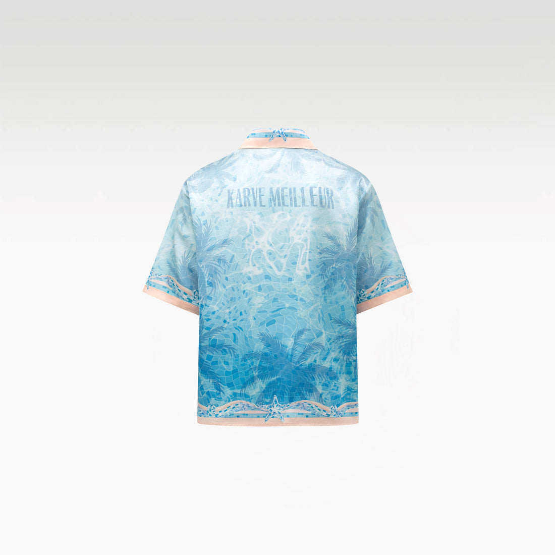 Iridescent Mosaic Silk Shirt | Premium Printed Silk Ocean Opulence Turquoise Pearl Gradient