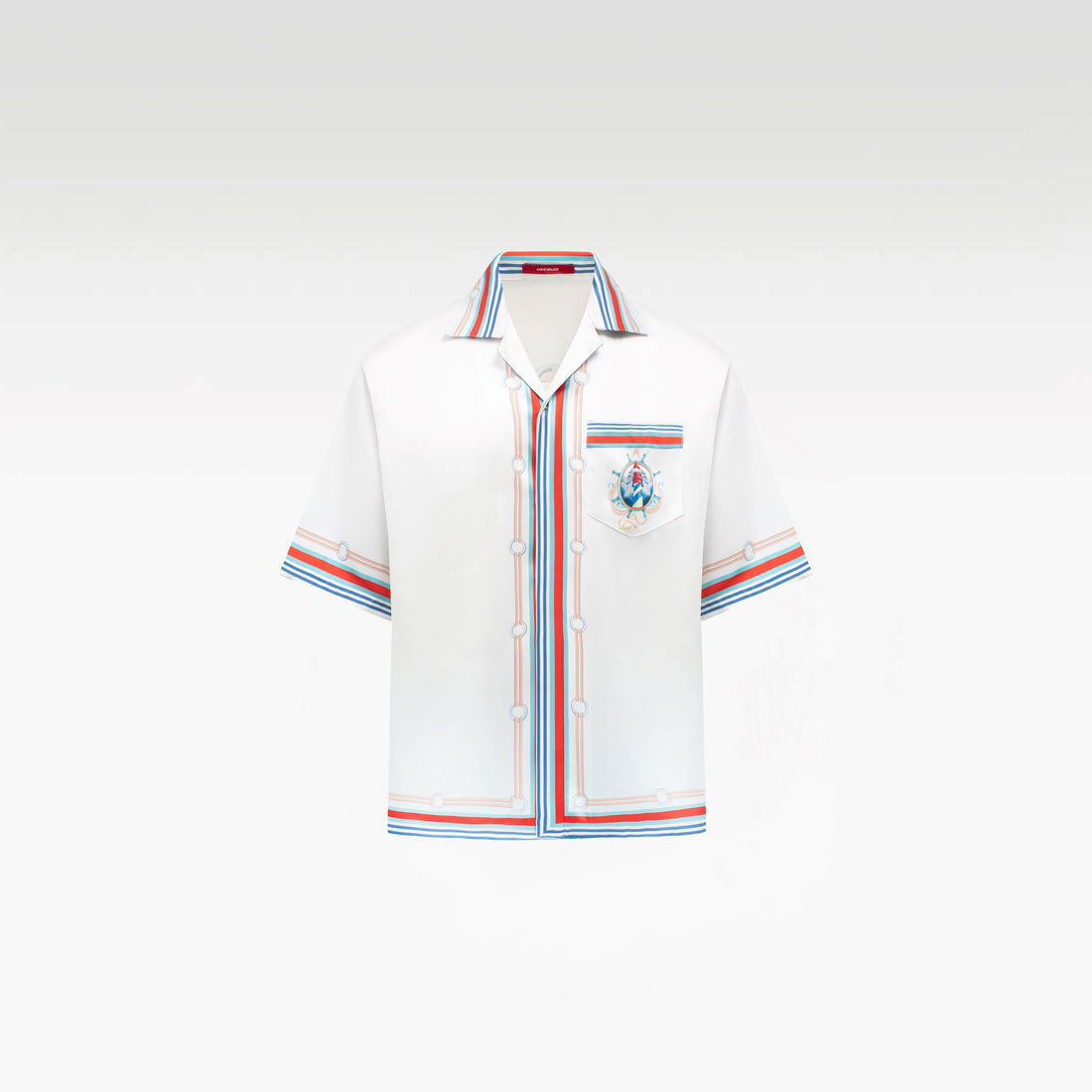 Echolight Silk Shirt | Premium Printed Silk Taffeta Ocean Opulence Lighthouse