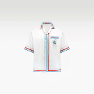 Echolight Silk Shirt | Premium Printed Silk Taffeta Ocean Opulence Lighthouse