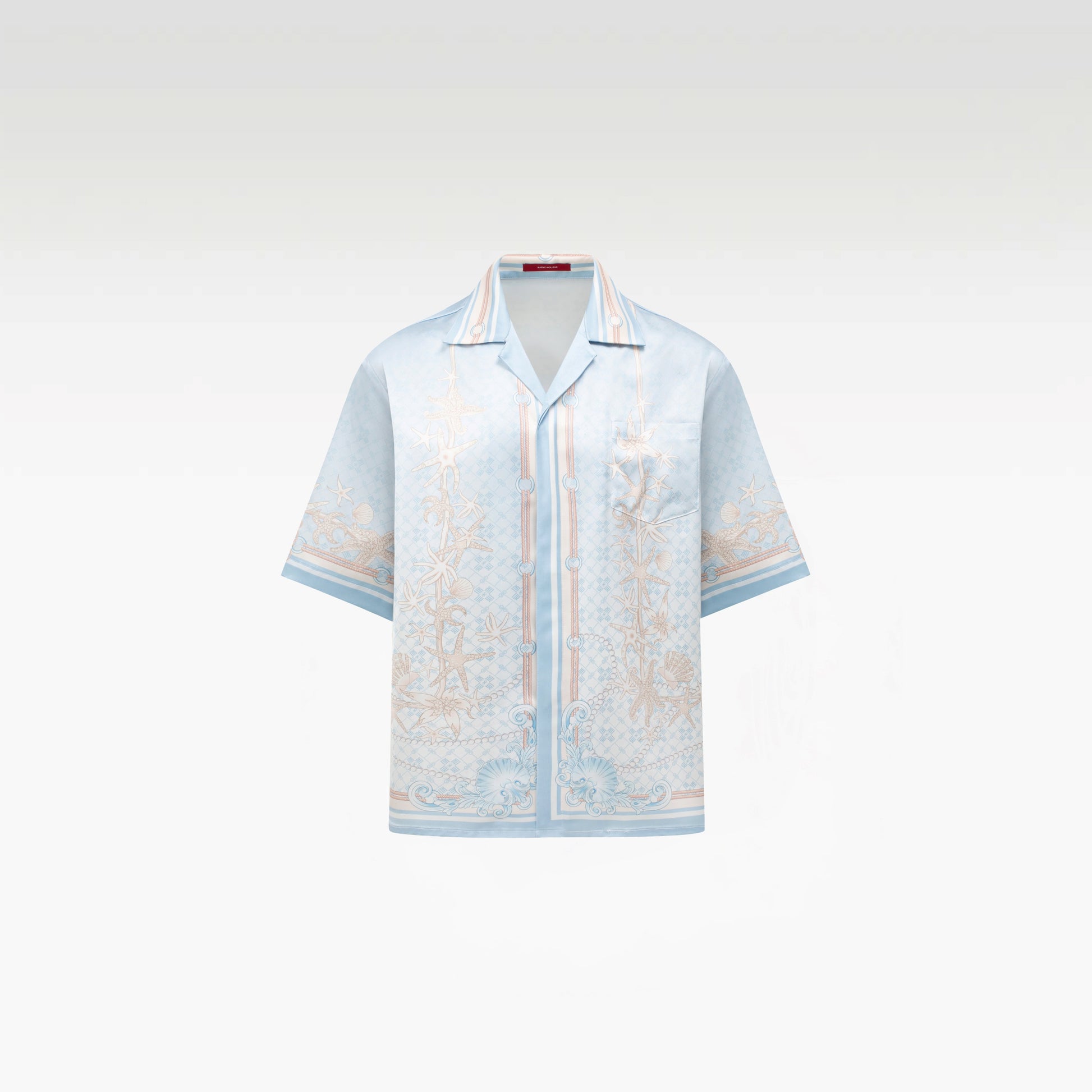 Coraline Symphony Silk Shirt |  Premium Printed Silk Coral Baroque Streetstyle