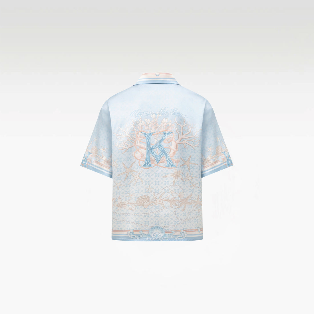 Coraline Symphony Silk Shirt |  Premium Printed Silk Coral Baroque Streetstyle