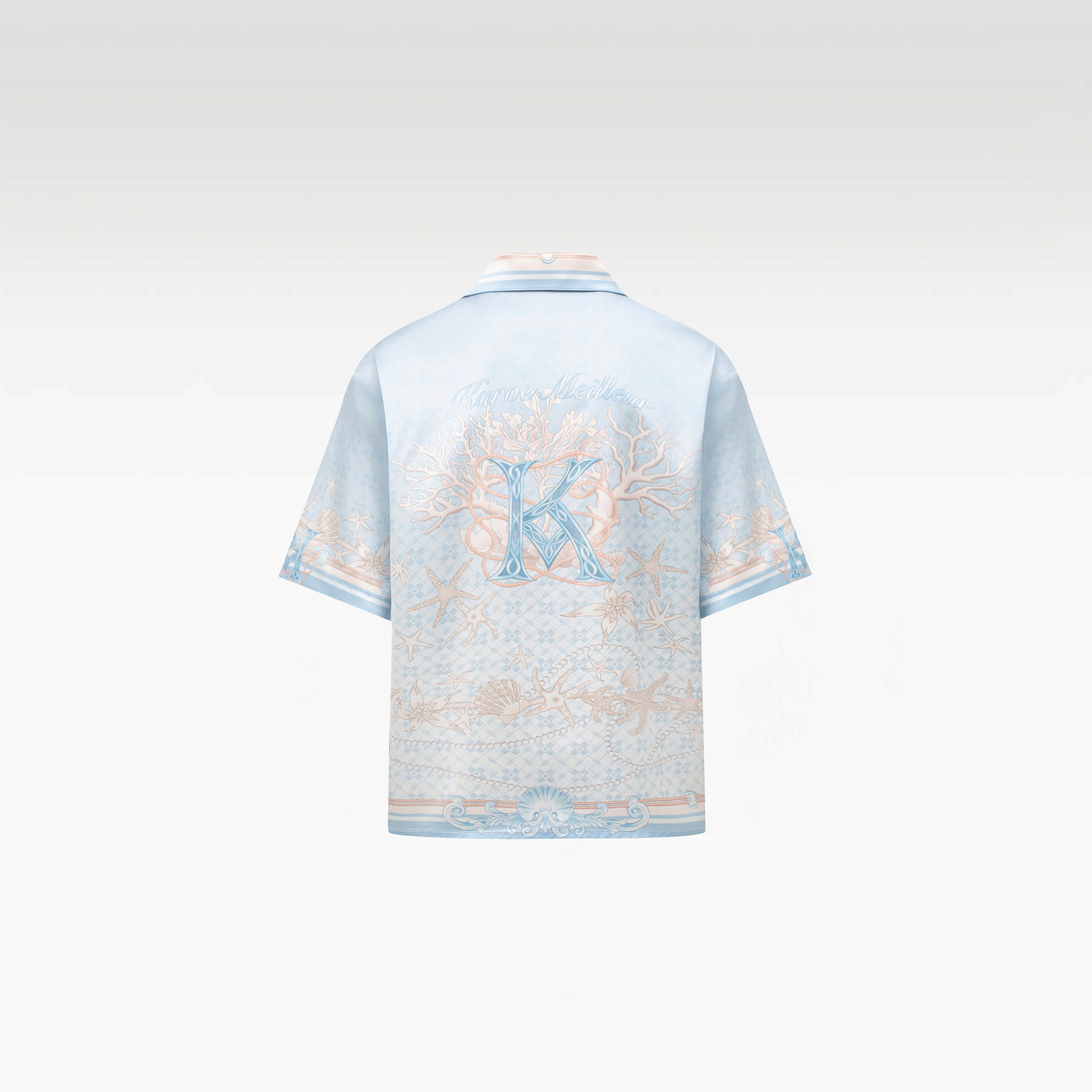Coraline Symphony Silk Shirt |  Premium Printed Silk Coral Baroque Streetstyle