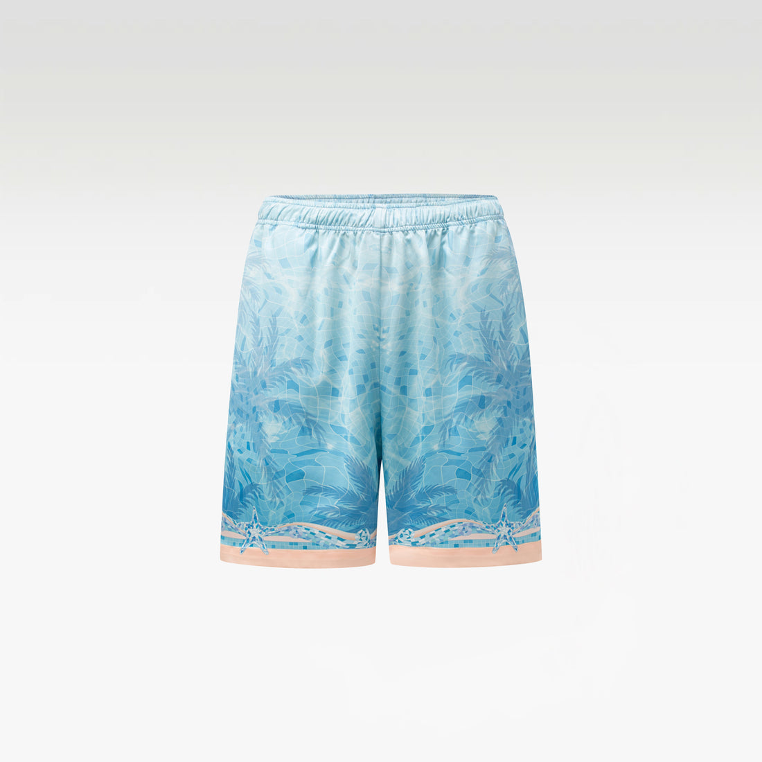 Iridescent Mosaic Silk Shorts |  Premium Printed Silk Ocean Opulence Turquoise Pearl Gradient