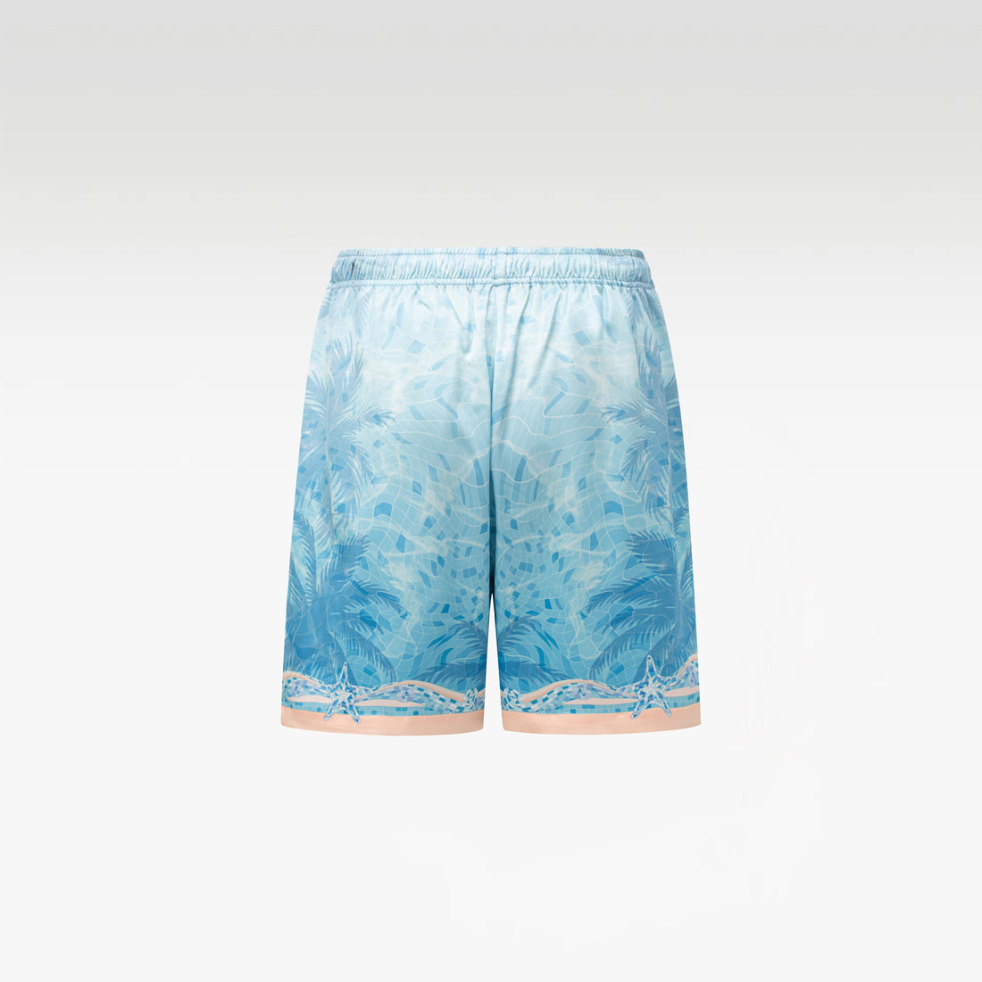 Iridescent Mosaic Silk Shorts |  Premium Printed Silk Ocean Opulence Turquoise Pearl Gradient