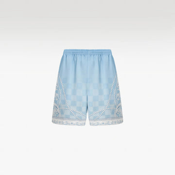 Epiphany Silk Shorts | Premium Printed Silk Tonal Checkerboard Baroque Art