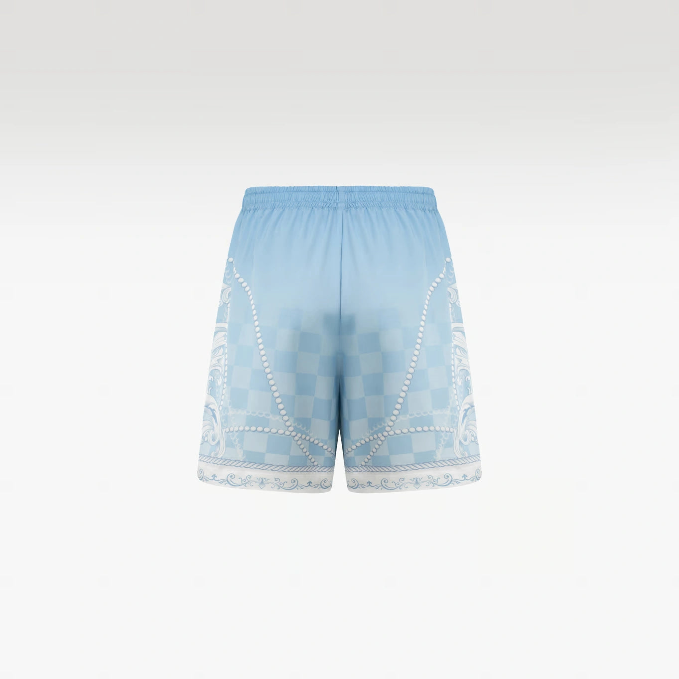 Epiphany Silk Shorts | Premium Printed Silk Tonal Checkerboard Baroque Art
