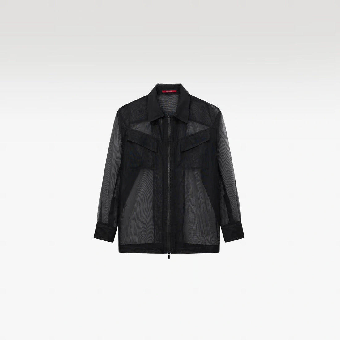 Veos Zip Black Shirt | Recycled Fabric Mesh Streetwear Long-Sleeve