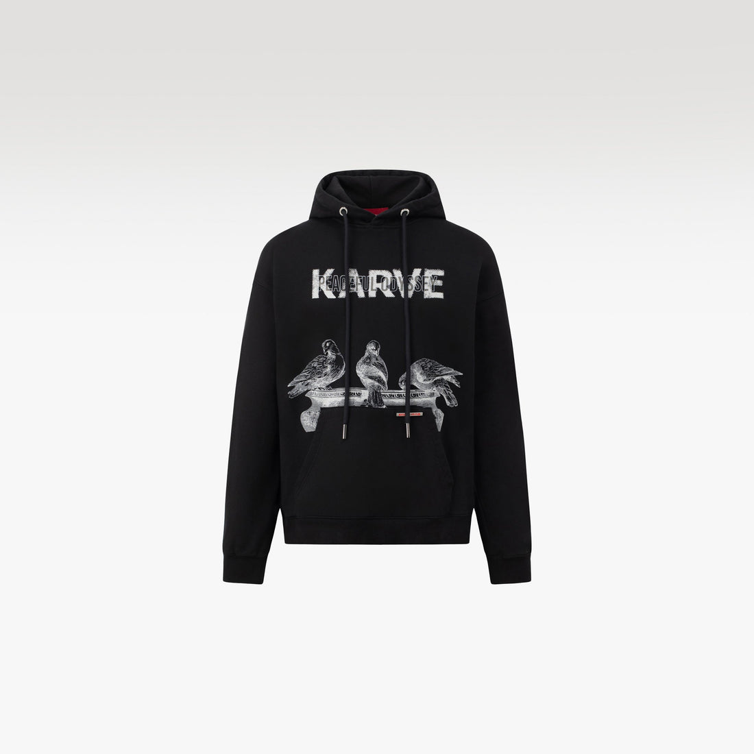 Pigeon Karve Hoodie | Urban Edge Relaxed Fit Graphic Print Cotton Fleece