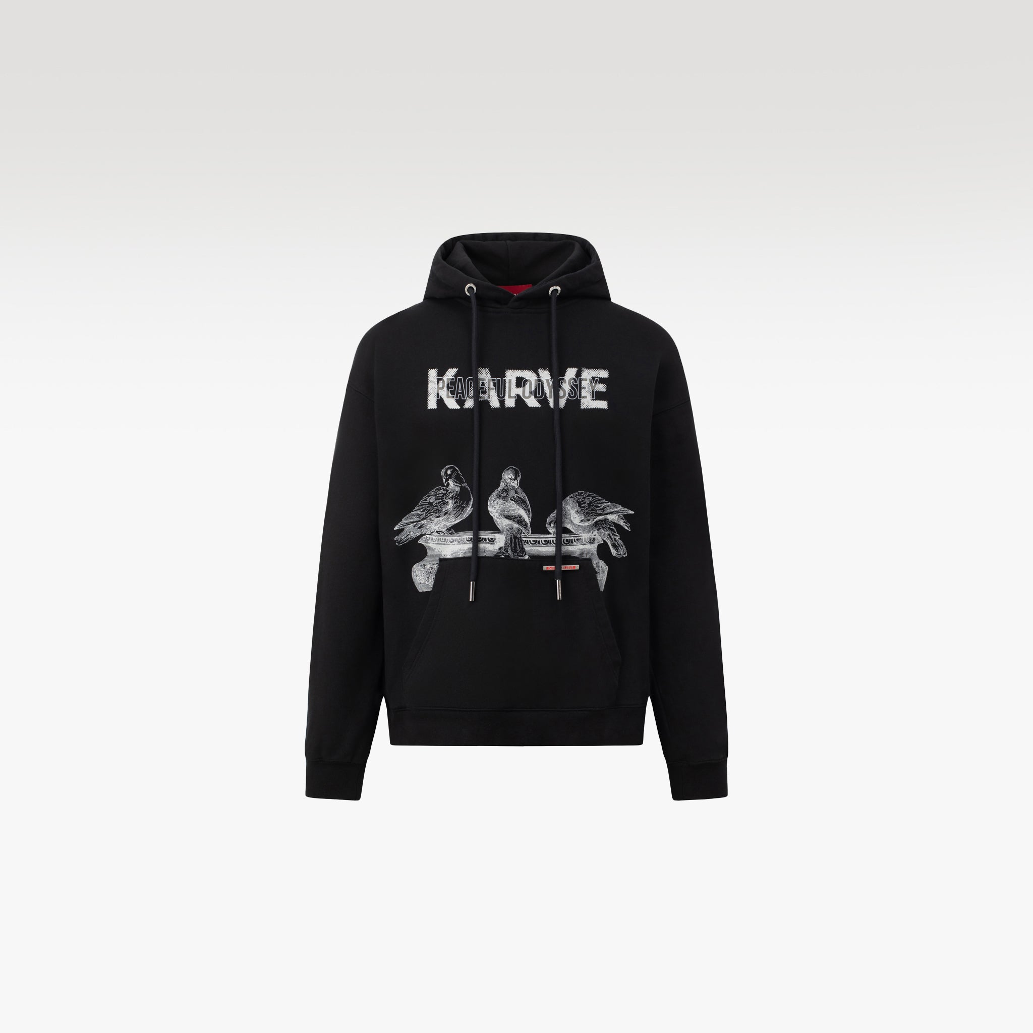 Pigeon Karve Hoodie | Urban Edge Relaxed Fit Graphic Print Cotton Fleece