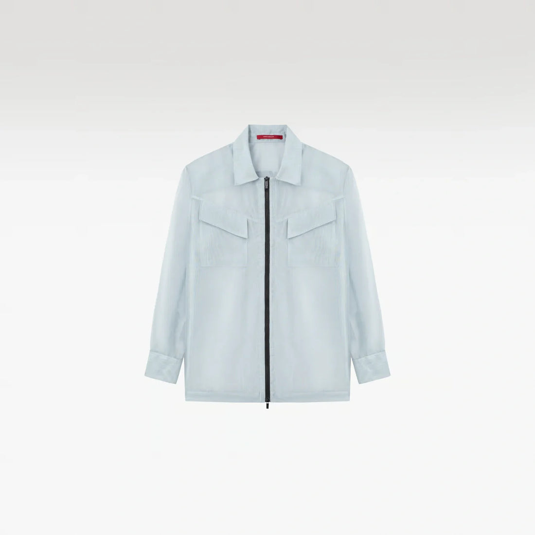 Veos Zip Blue Shirt | Recycled Fabric Mesh Streetwear Long-Sleeve
