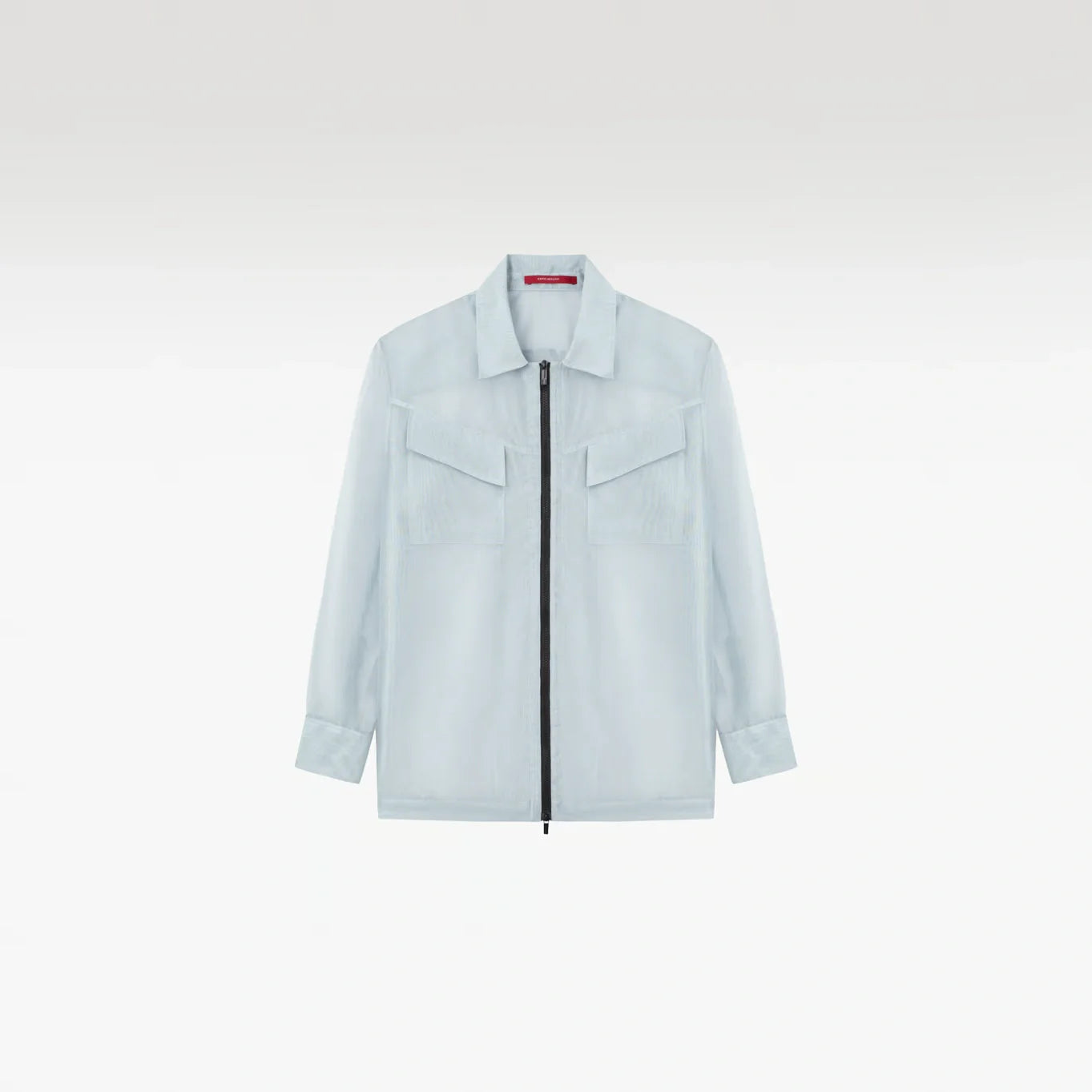 Veos Zip Blue Shirt | Recycled Fabric Mesh Streetwear Long-Sleeve