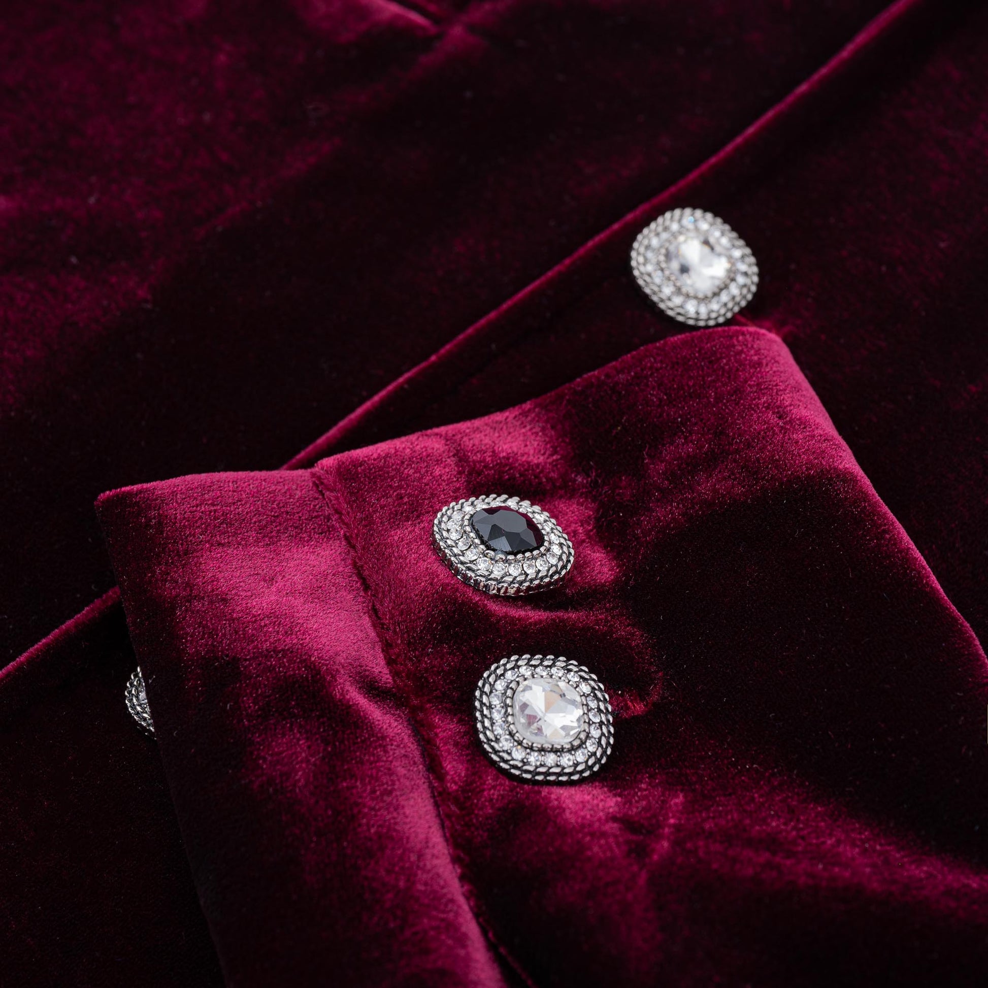Crimson Reverie Jacket | Luxury Velvet Street Style Jacket, Signature Embroidered Decadent Bee