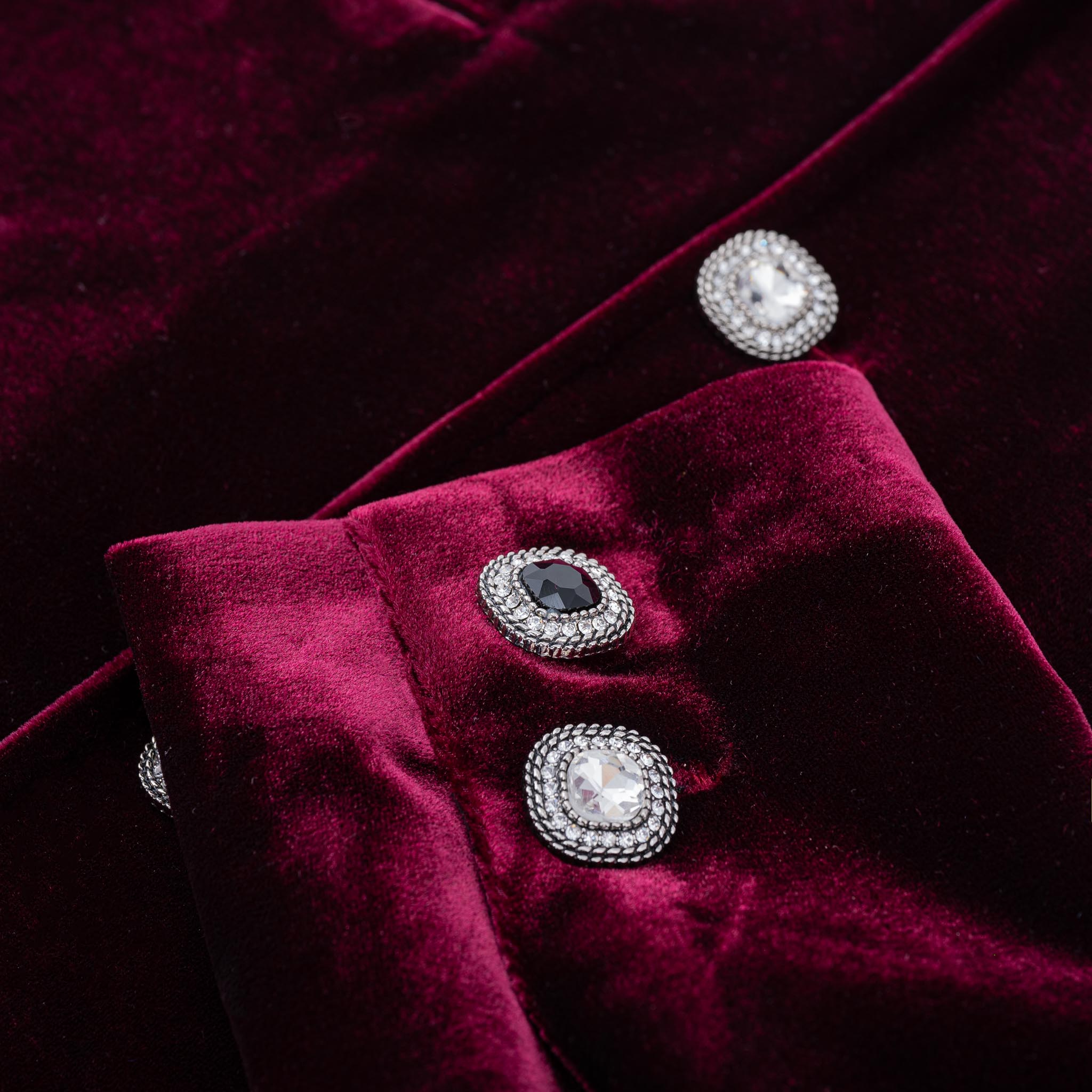 Crimson Reverie Jacket | Luxury Velvet Street Style Jacket, Signature Embroidered Decadent Bee