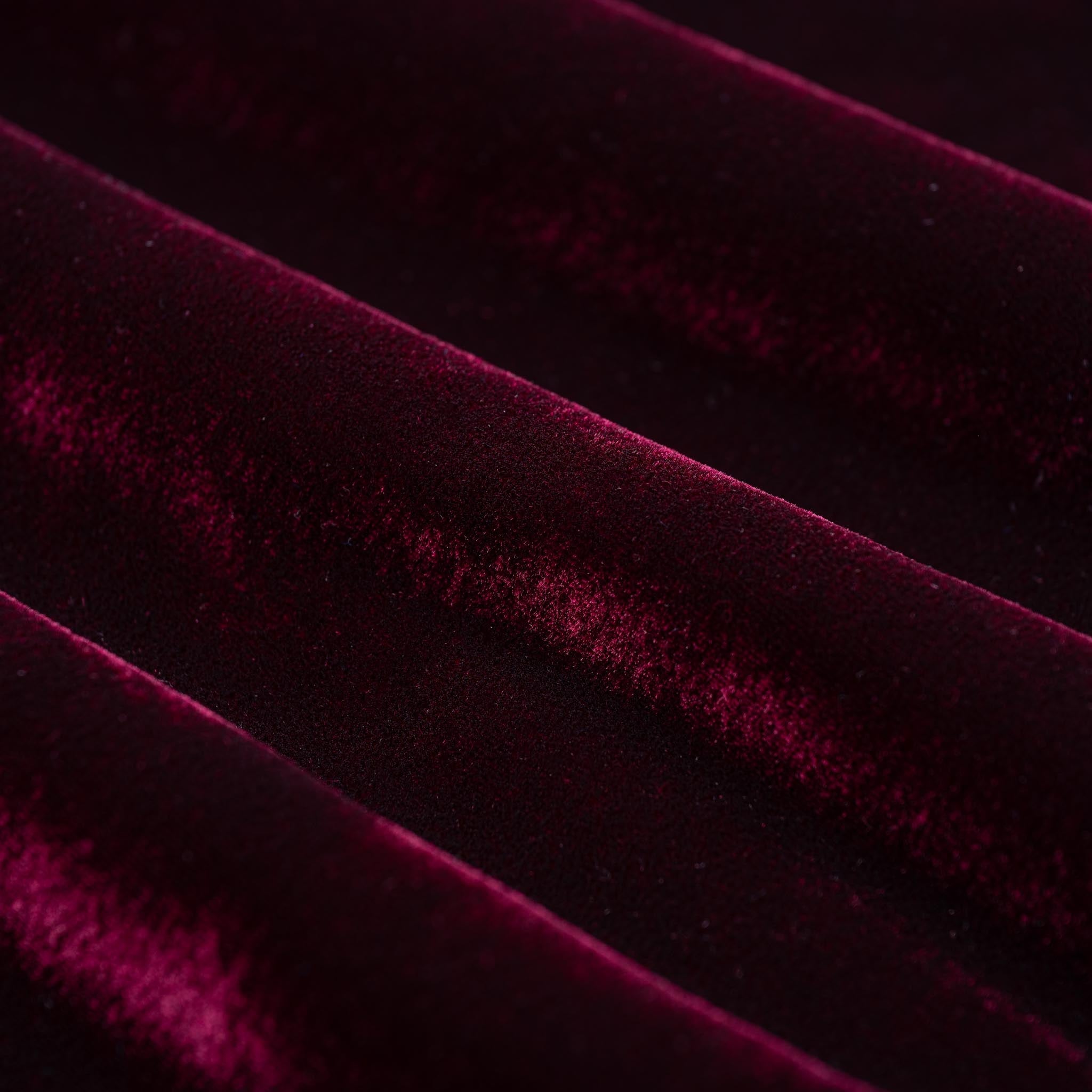 Crimson Reverie Trousers | Luxury Velvet Street Style, Signature Embroidered Decadent Bee