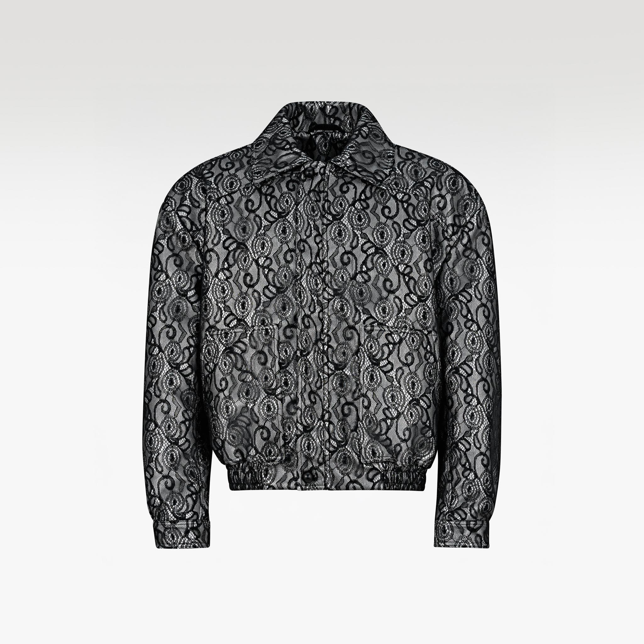 The Shadow Monarch Faux Leather Jacket | Dark Romantic Opulence Black Lace Overlay
