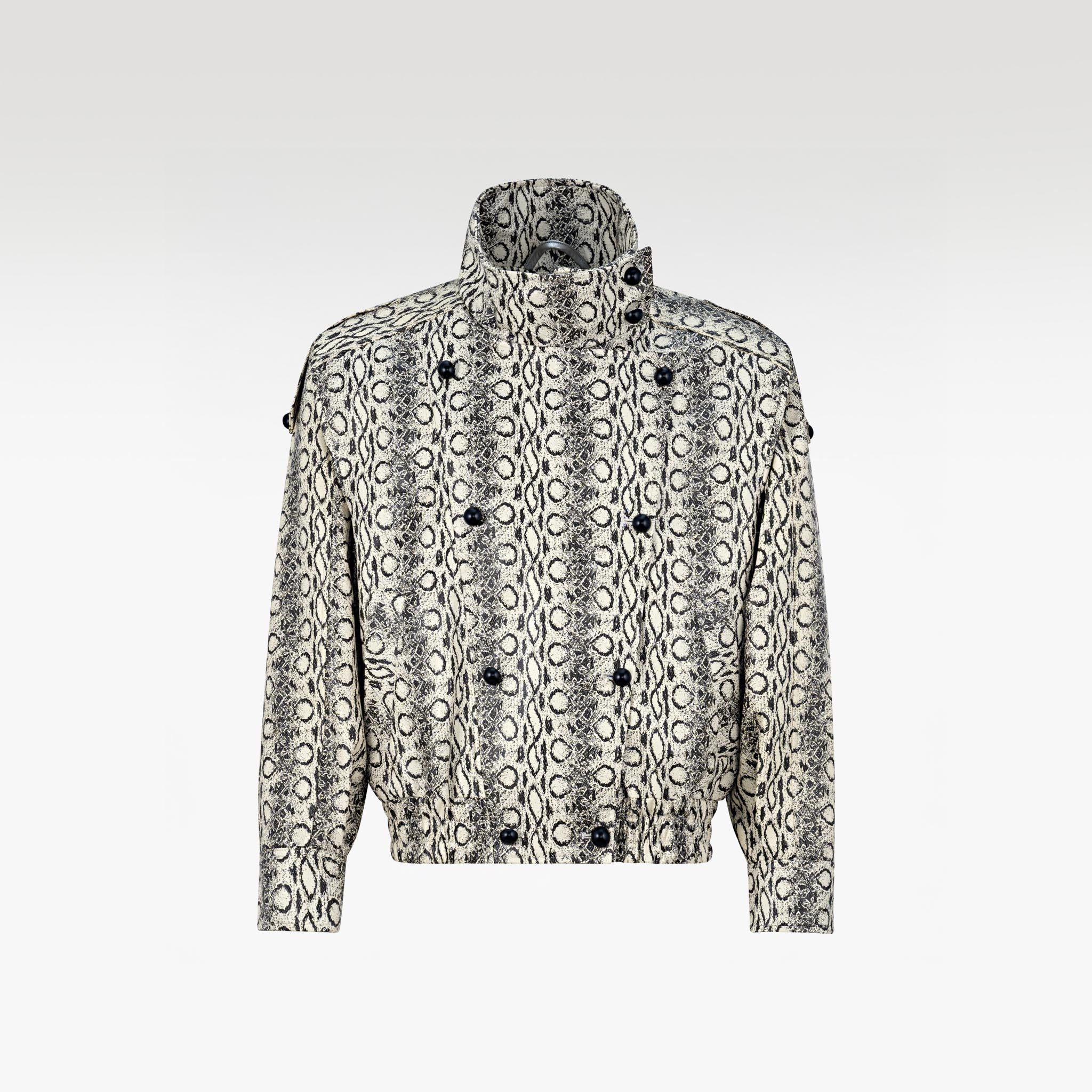 The Viper Commander Faux Leather Jacket | Snake Print Structured Streetwear