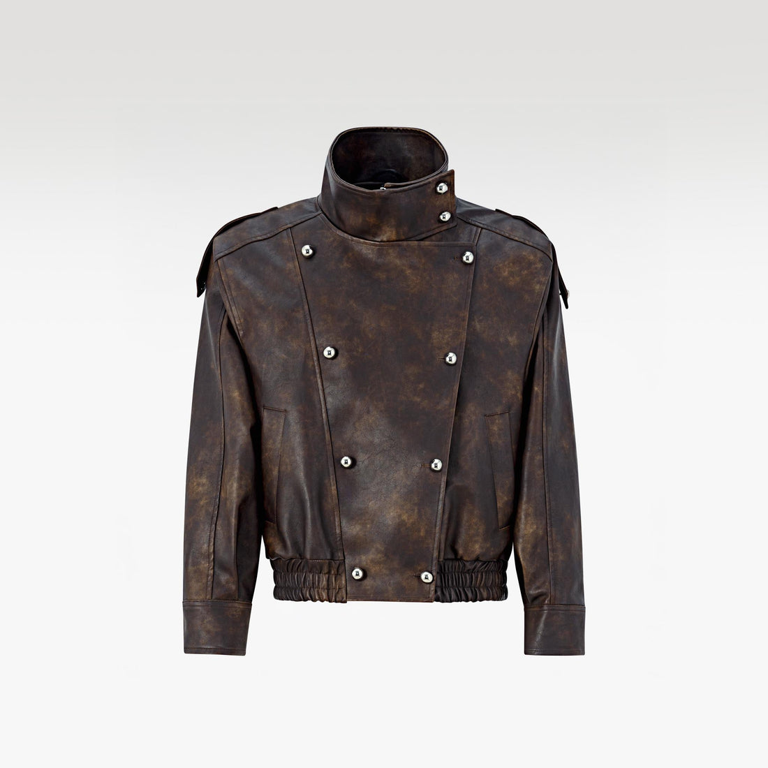 The Lobby Scene Dro Faux Leather Jacket | Bold Oversized High-Collar Street Style Piece