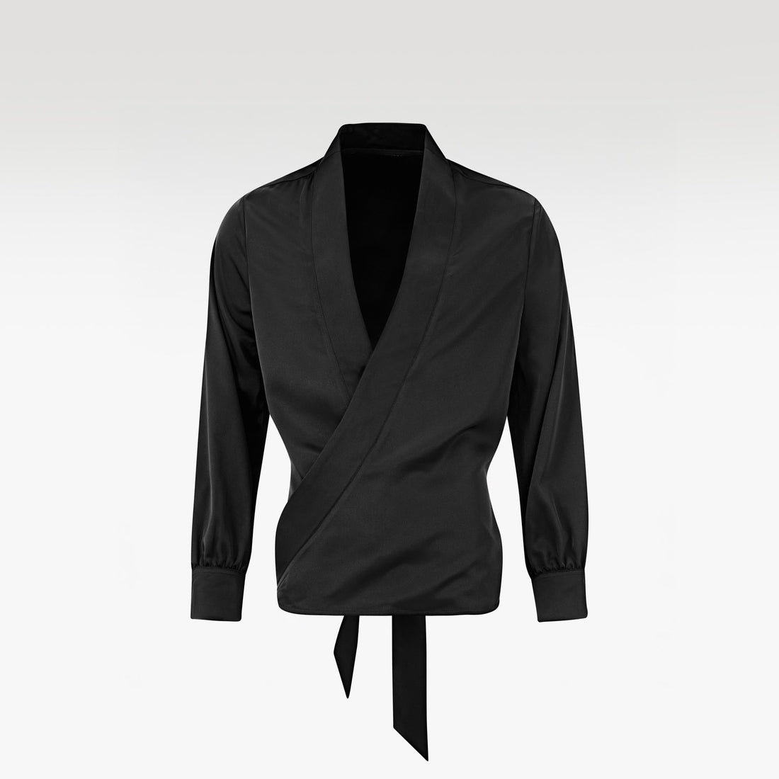 The Platinum Vault Silk Shirt | Shawl Collar Wrap Elegant Adjustable Fit
