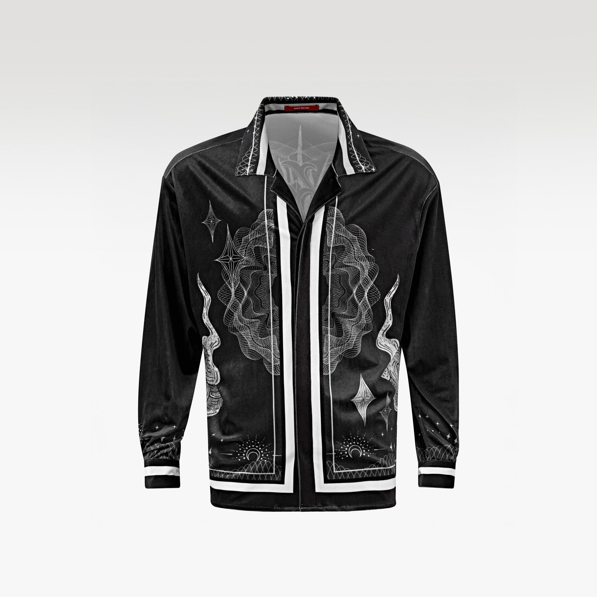 The Black Empire Velvet Shirt | Premium Velvet Relaxed Imperial
