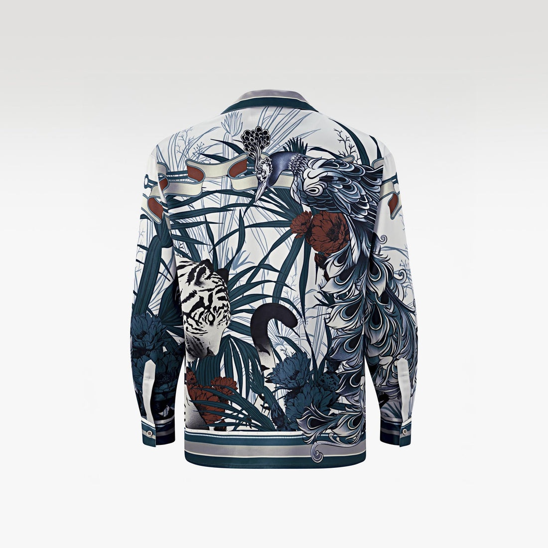 The Jade Veil Tapestry Silk Shirt | Premium Silk Relaxed Vintage