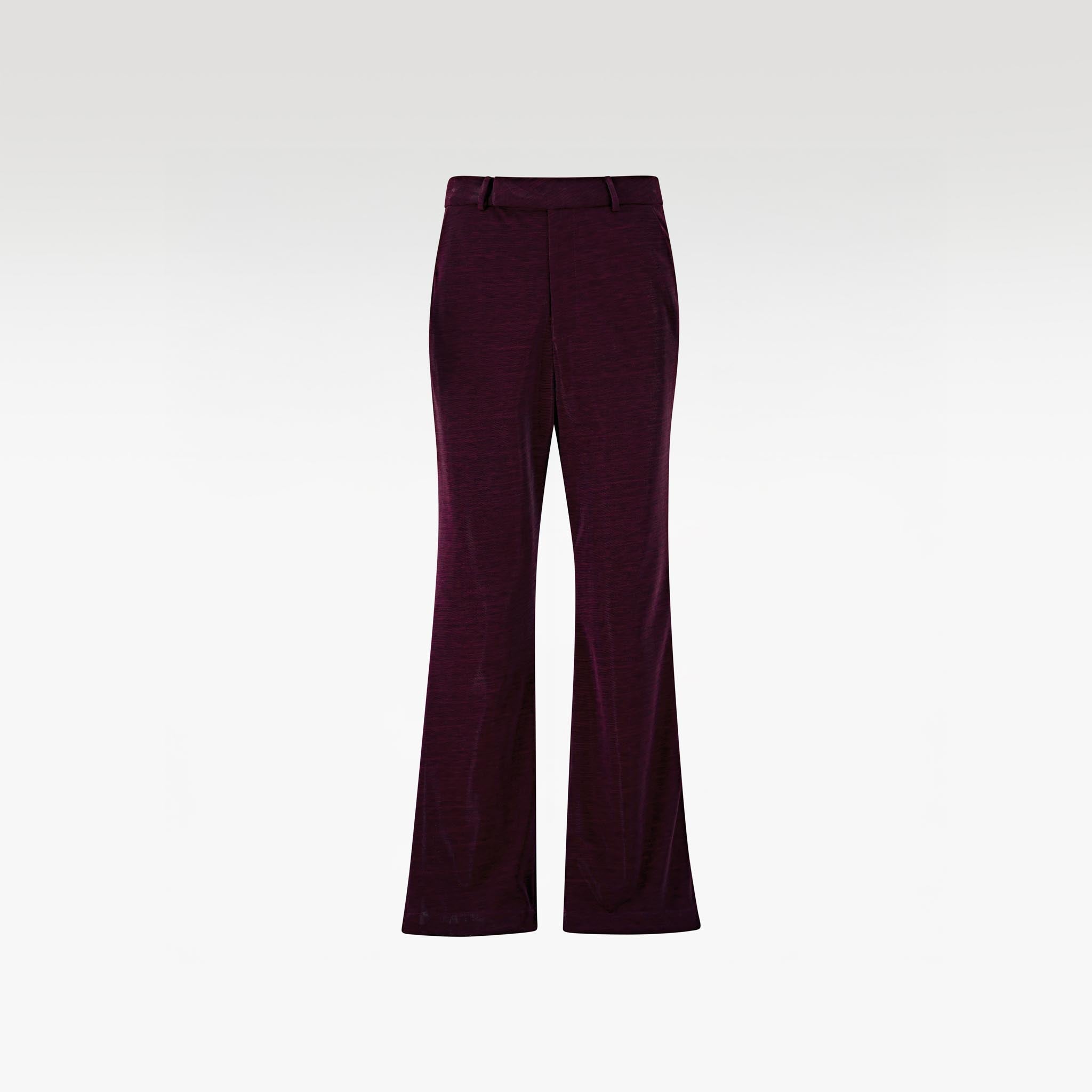 Crimson Velvet Flow Pants | Premium Deep Wine Textured Luxury Flare Trousers