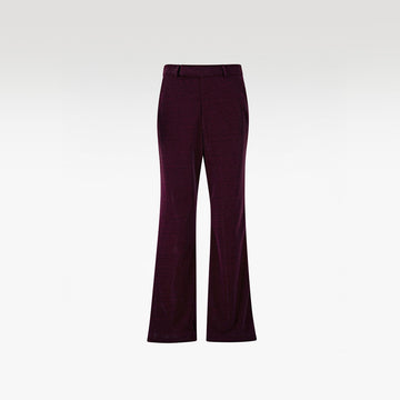 Crimson Velvet Flow Pants | Premium Deep Wine Textured Luxury Flare Trousers