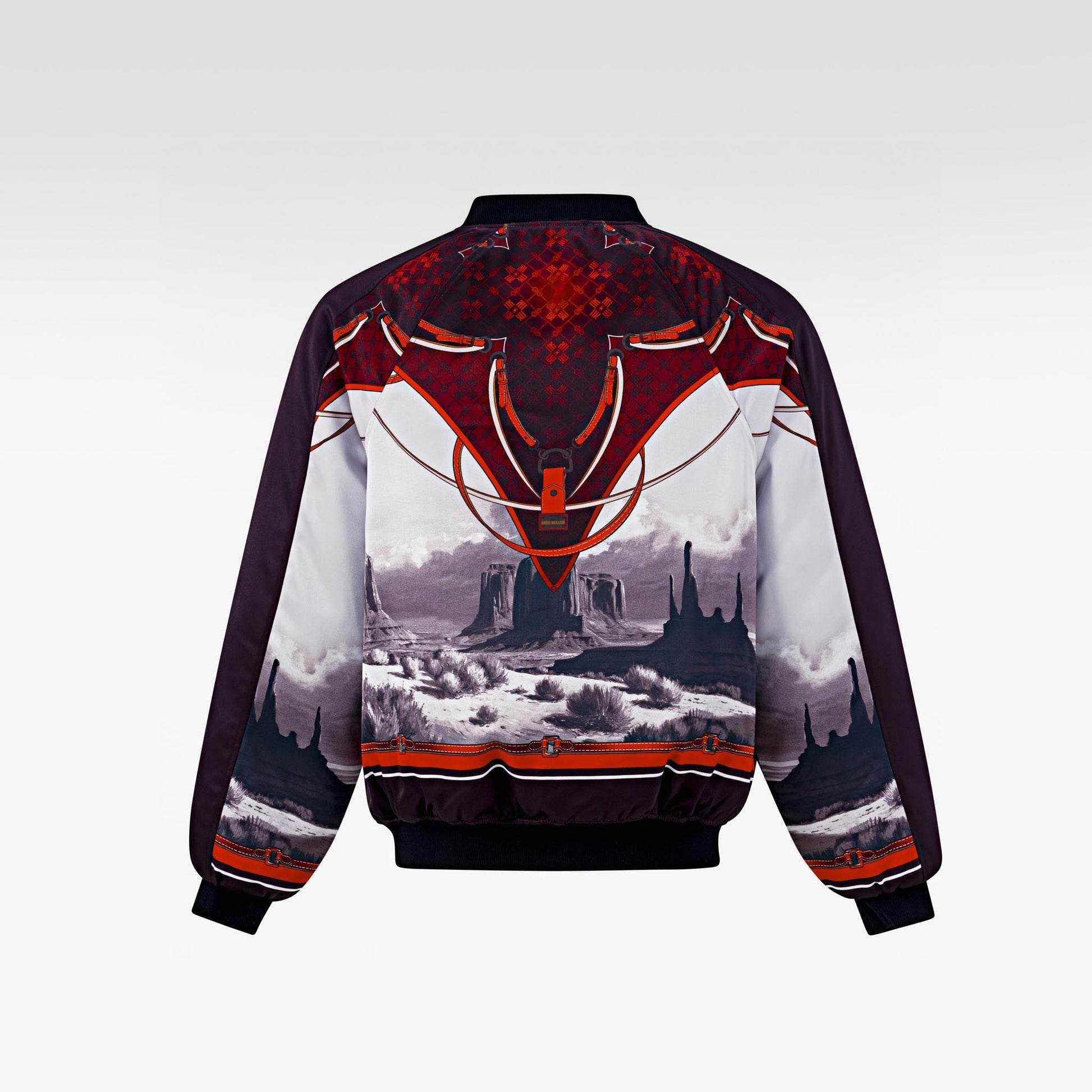 The Monarch Bomber Jacket | Canyon Landscape Print Urban Harness Statement