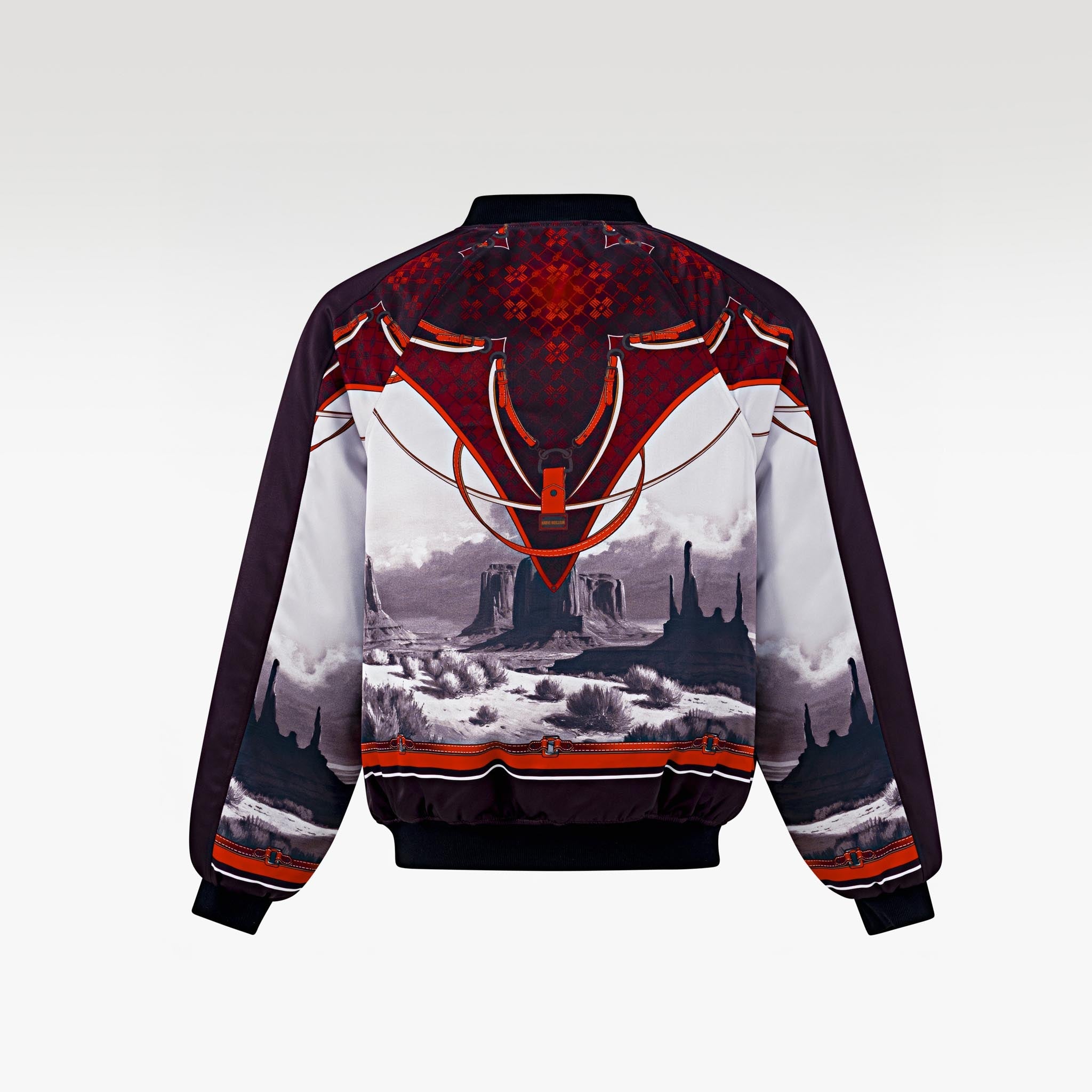 The Monarch Bomber Jacket | Canyon Landscape Print Urban Harness Statement