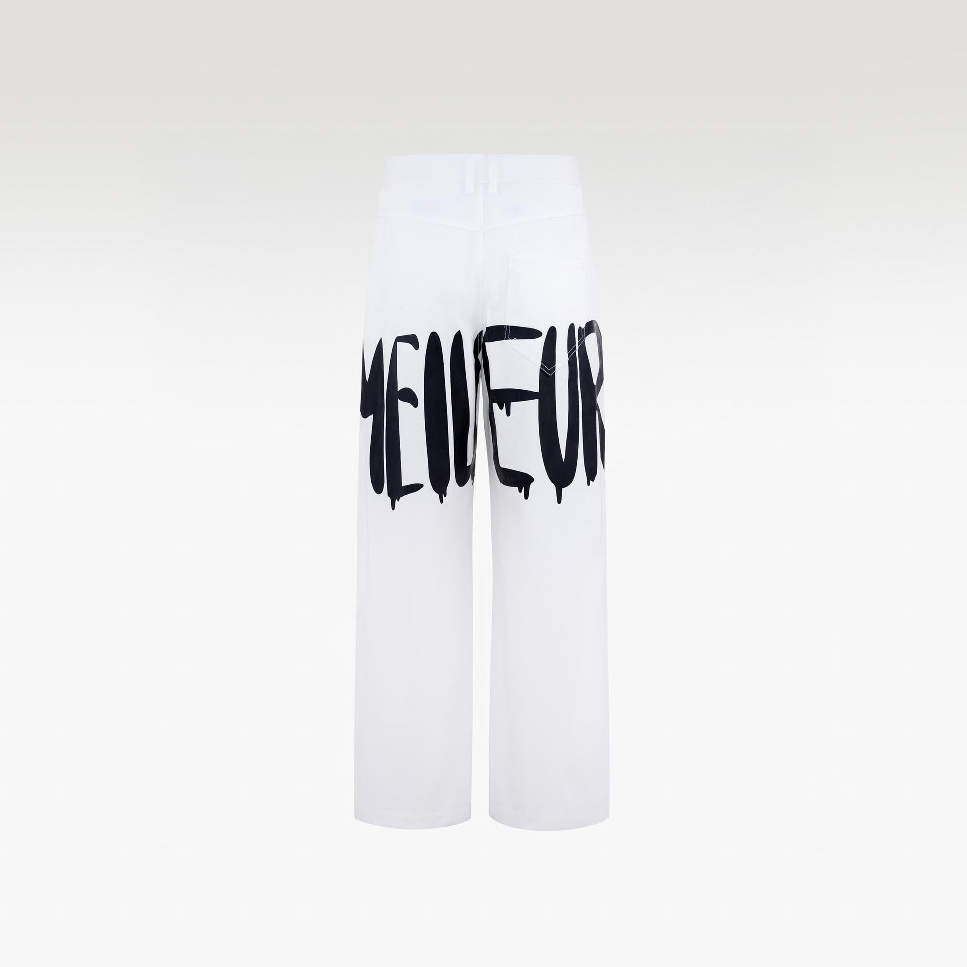 The Contrast Manifesto Kaki Pants | Bold Graffiti Wide-Leg Streetstyle Statement