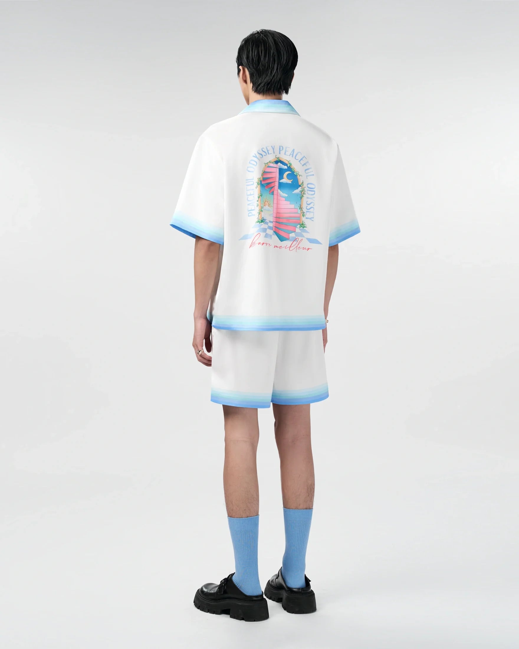 Odyssey Silk Shorts | Premium Printed Silk Gradient Peaceful Odyssey Art