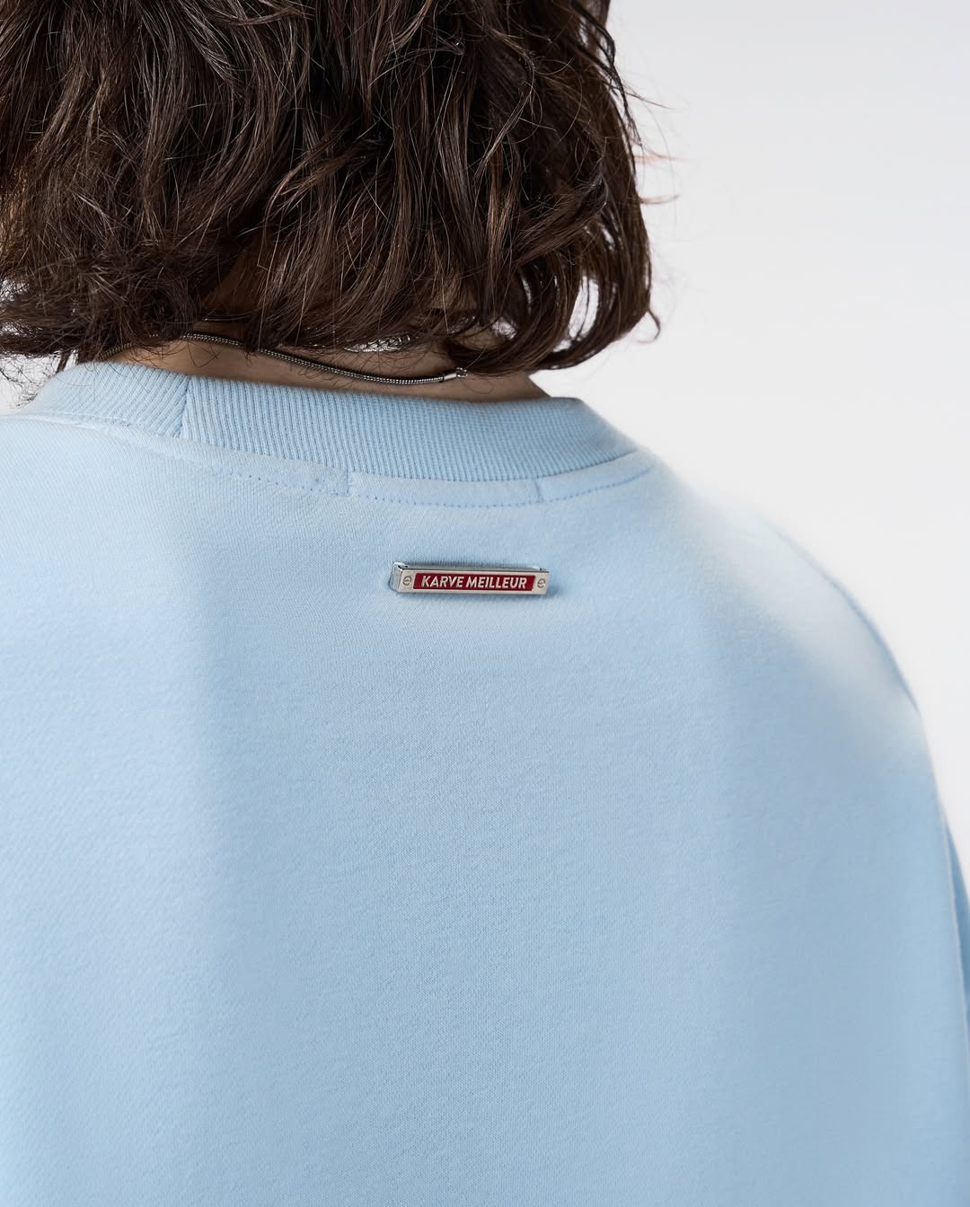 Gradient Long Sleeved Sweatshirt | Checkerboard Sleeve Accents Minimal Streetstyle