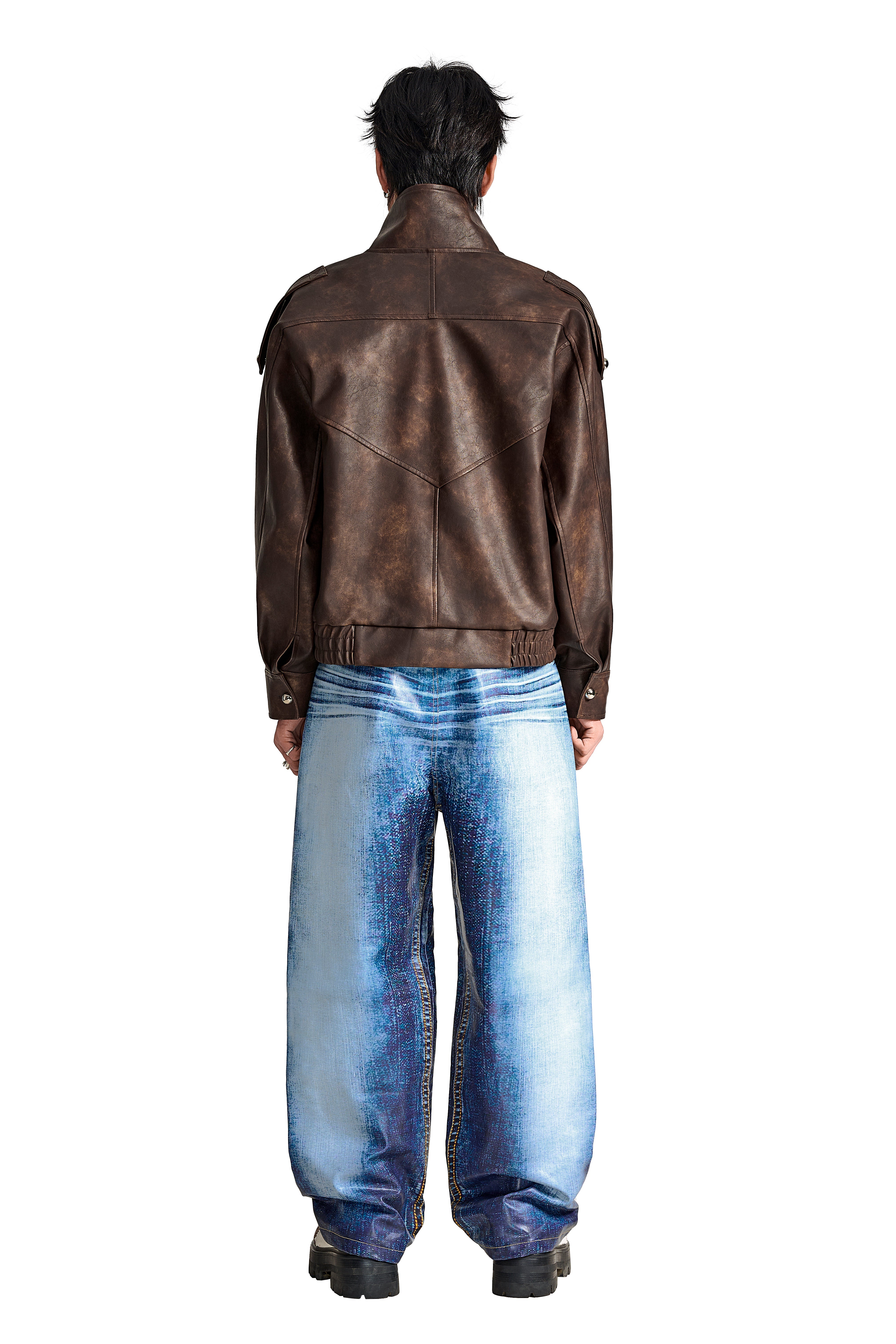 The Lobby Scene Dro Faux Leather Jacket | Oversized High-Collar Streetwear Statement