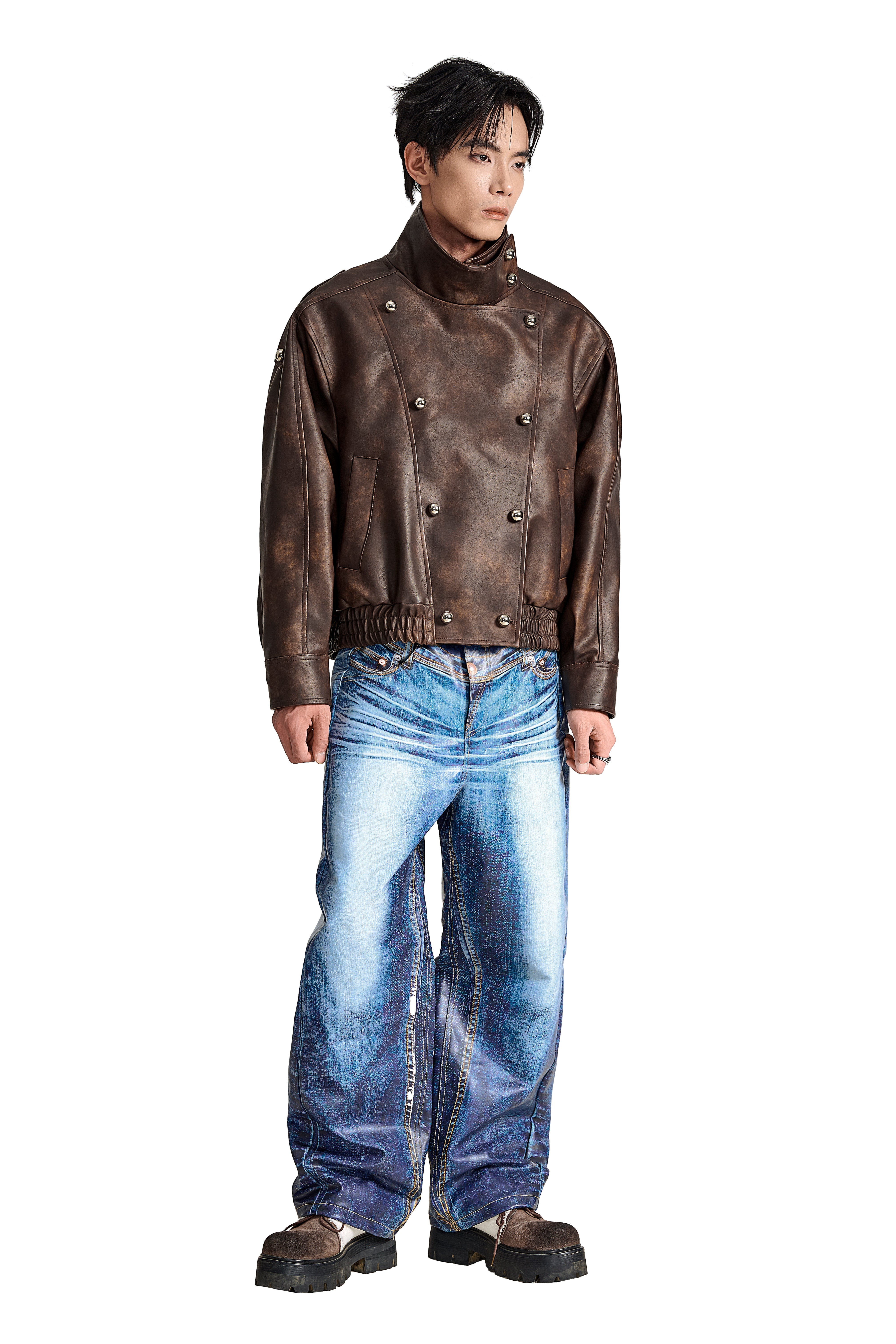 The Lobby Scene Dro Faux Leather Jacket | Oversized High-Collar Streetwear Statement