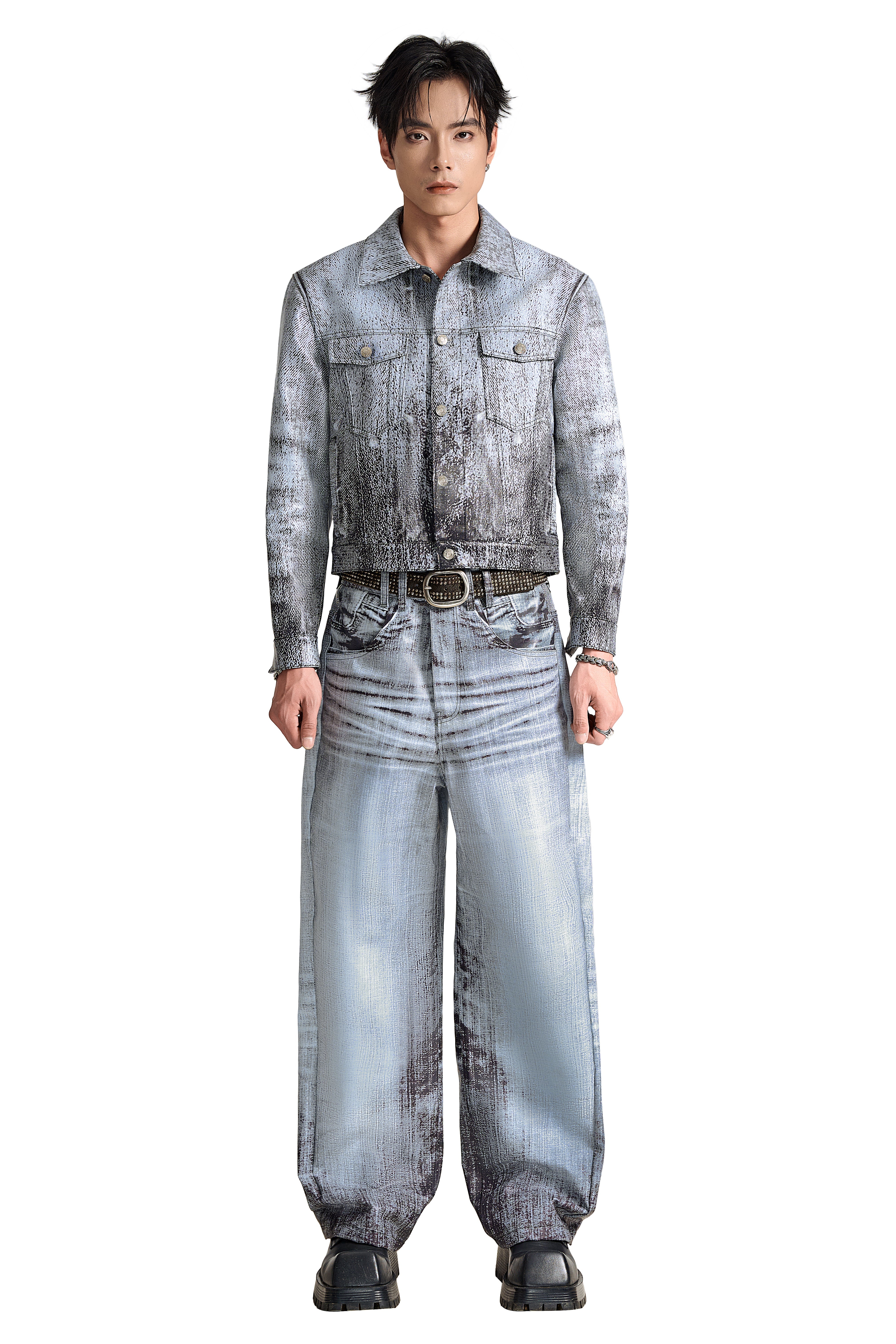 The Patina Legacy Kaki Jacket | Streetwear Distressed Wash-Out Denim