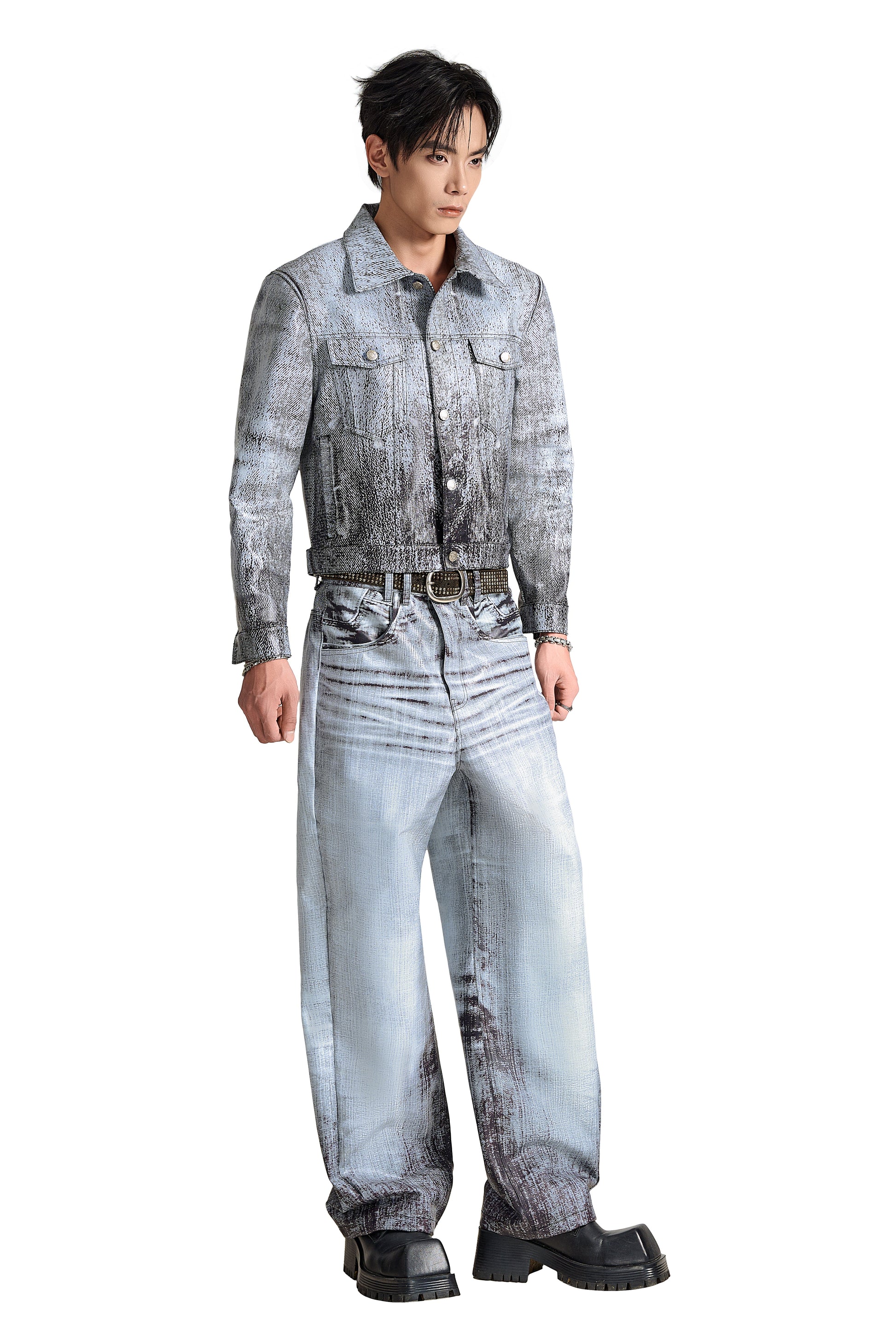The Patina Legacy Kaki Jacket | Streetwear Distressed Wash-Out Denim