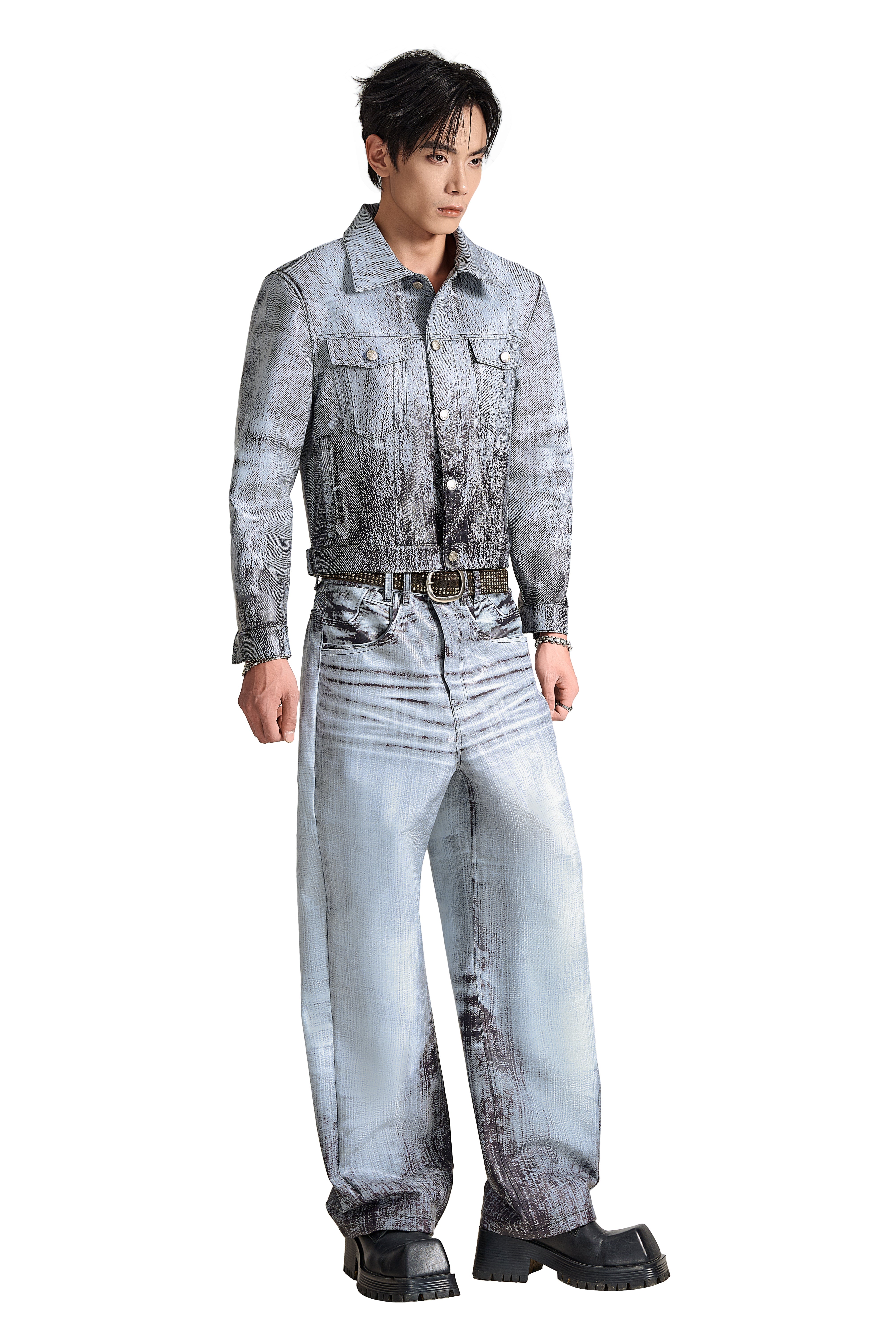 The Patina Legacy Kaki Jacket | Streetwear Distressed Wash-Out Denim