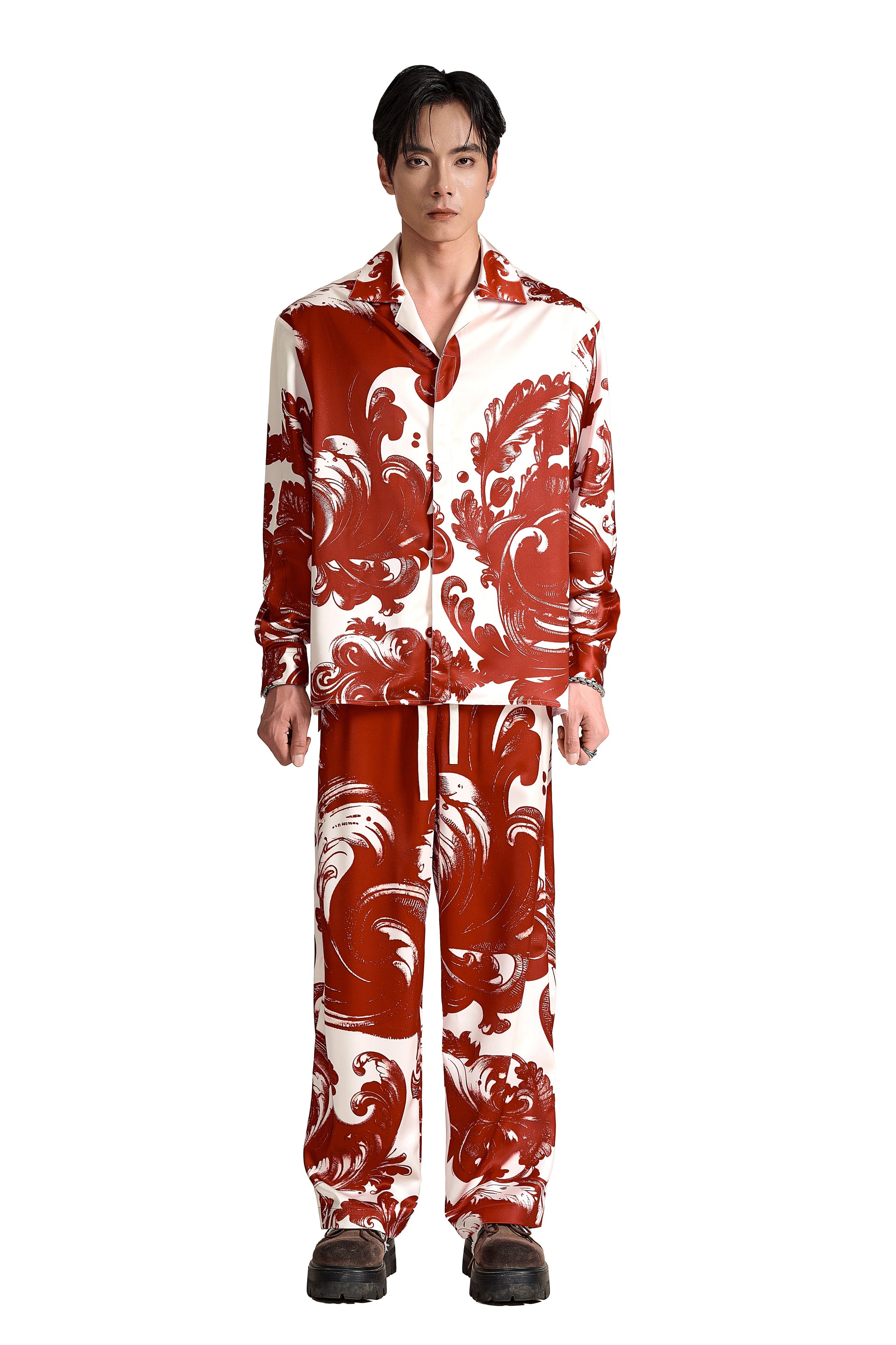 The Red Oath Silk Pants | Premium Silk Relaxed Baroqu