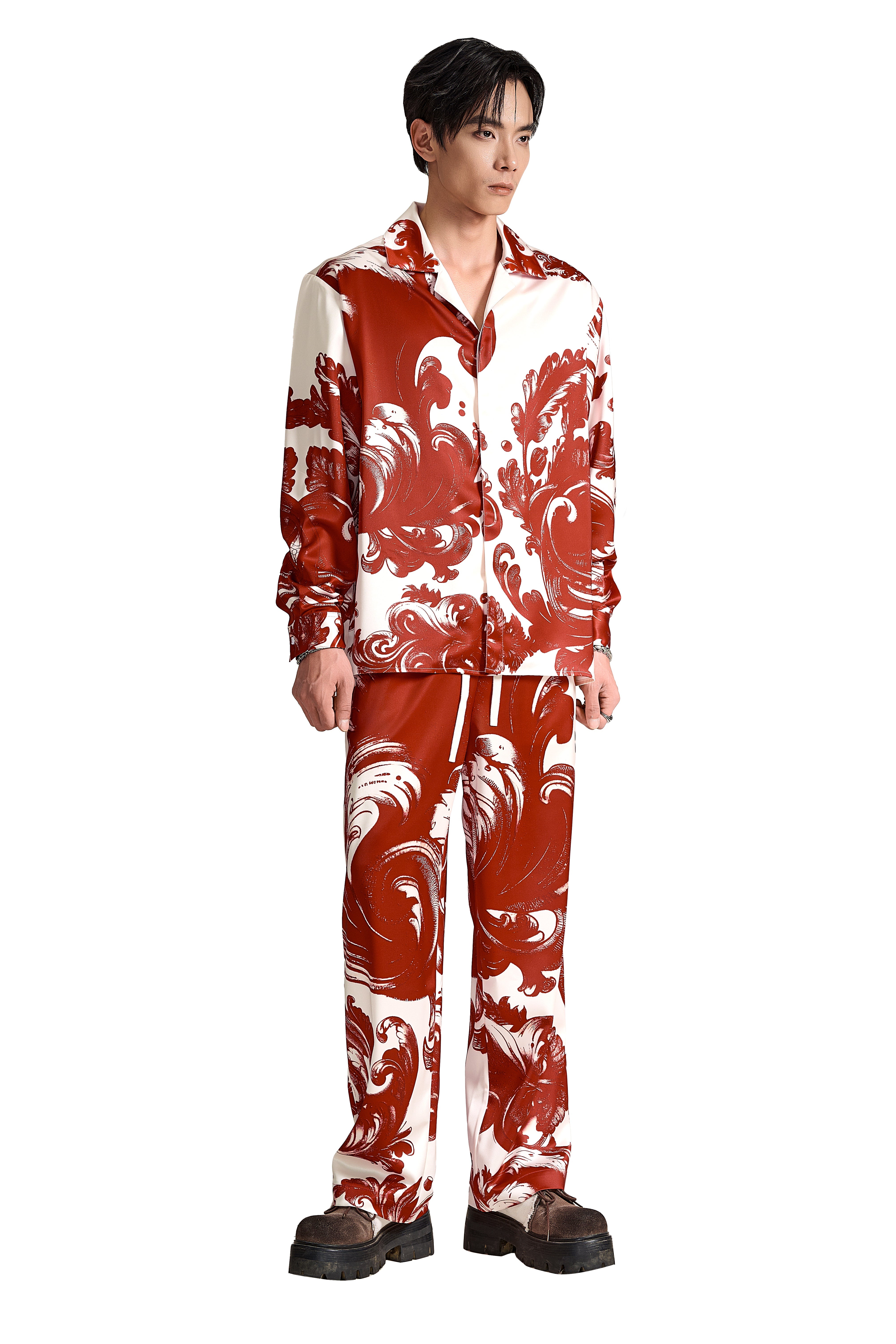 The Red Oath Silk Pants | Premium Silk Relaxed Baroqu