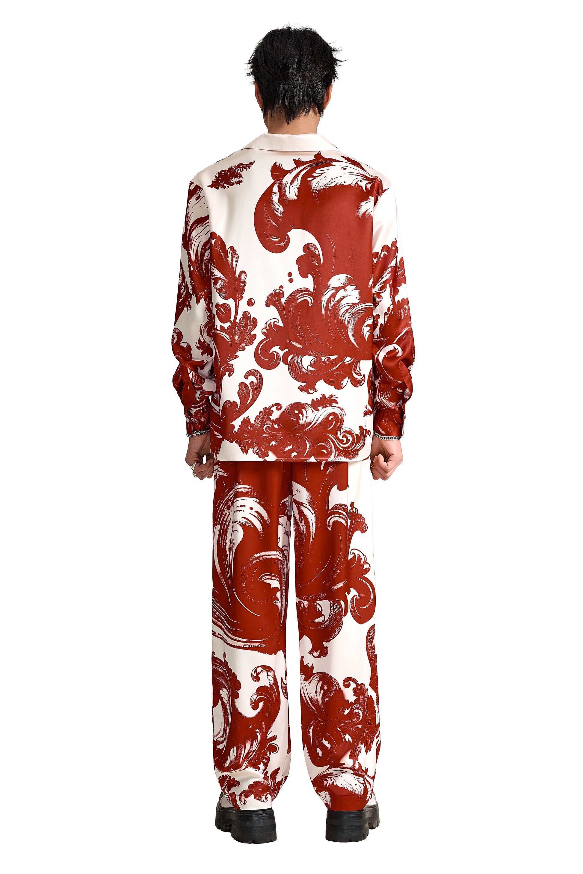 The Red Oath Silk Pants | Premium Silk Relaxed Baroqu