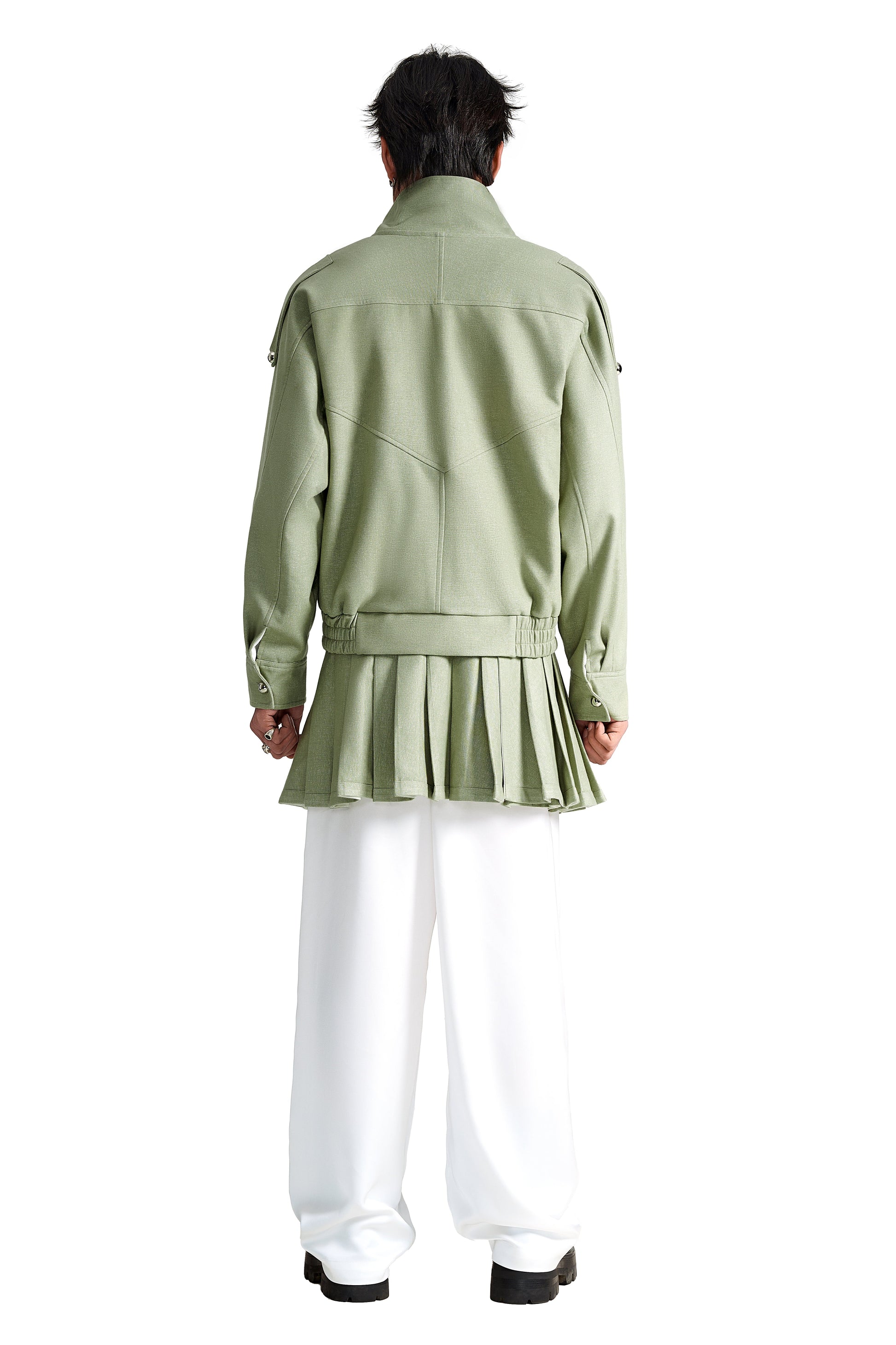 The Polyurethane Jacket | Structured High-Collar Contemporary Streetwear
