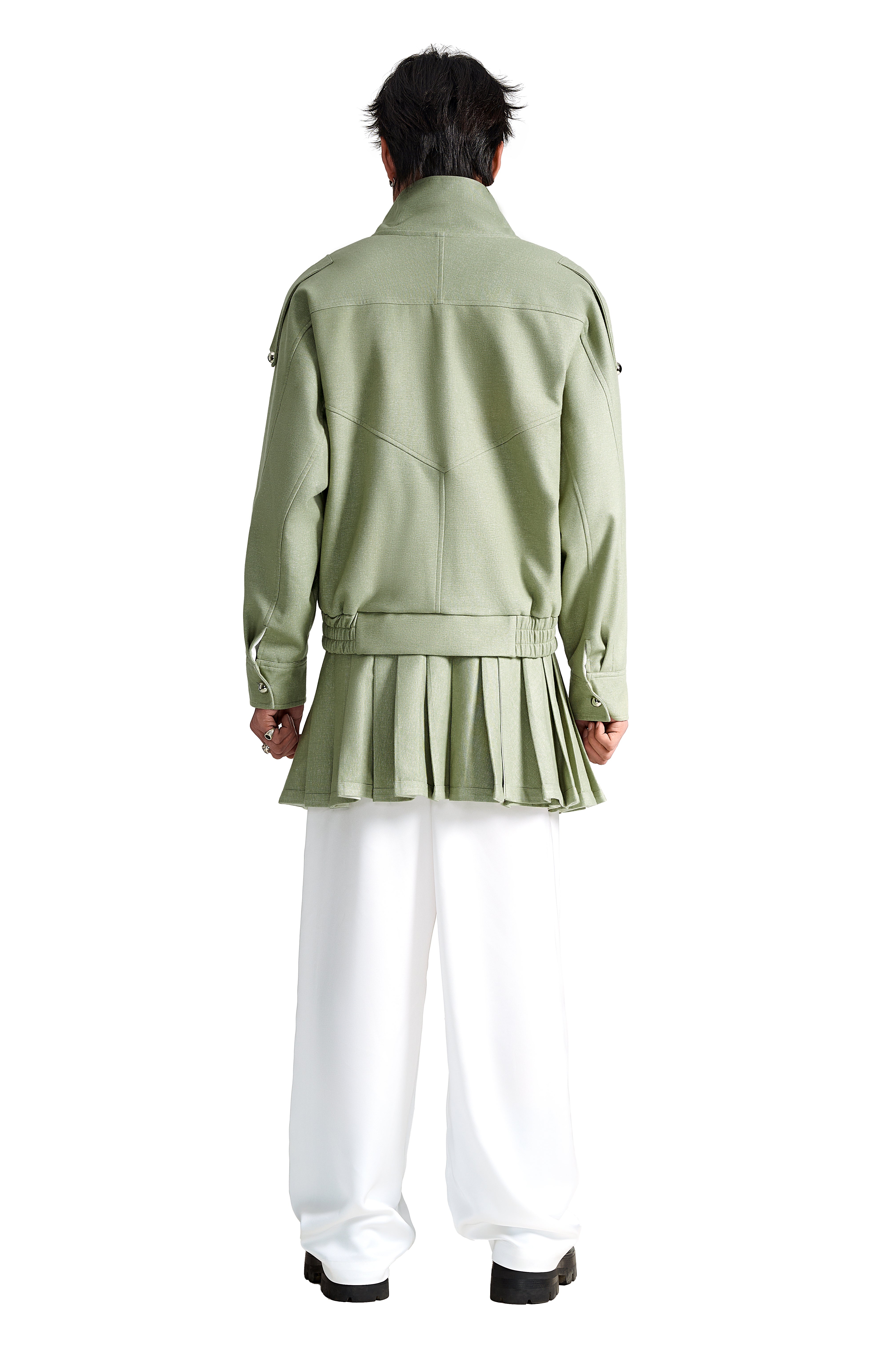 The Polyurethane Jacket | Structured High-Collar Contemporary Streetwear