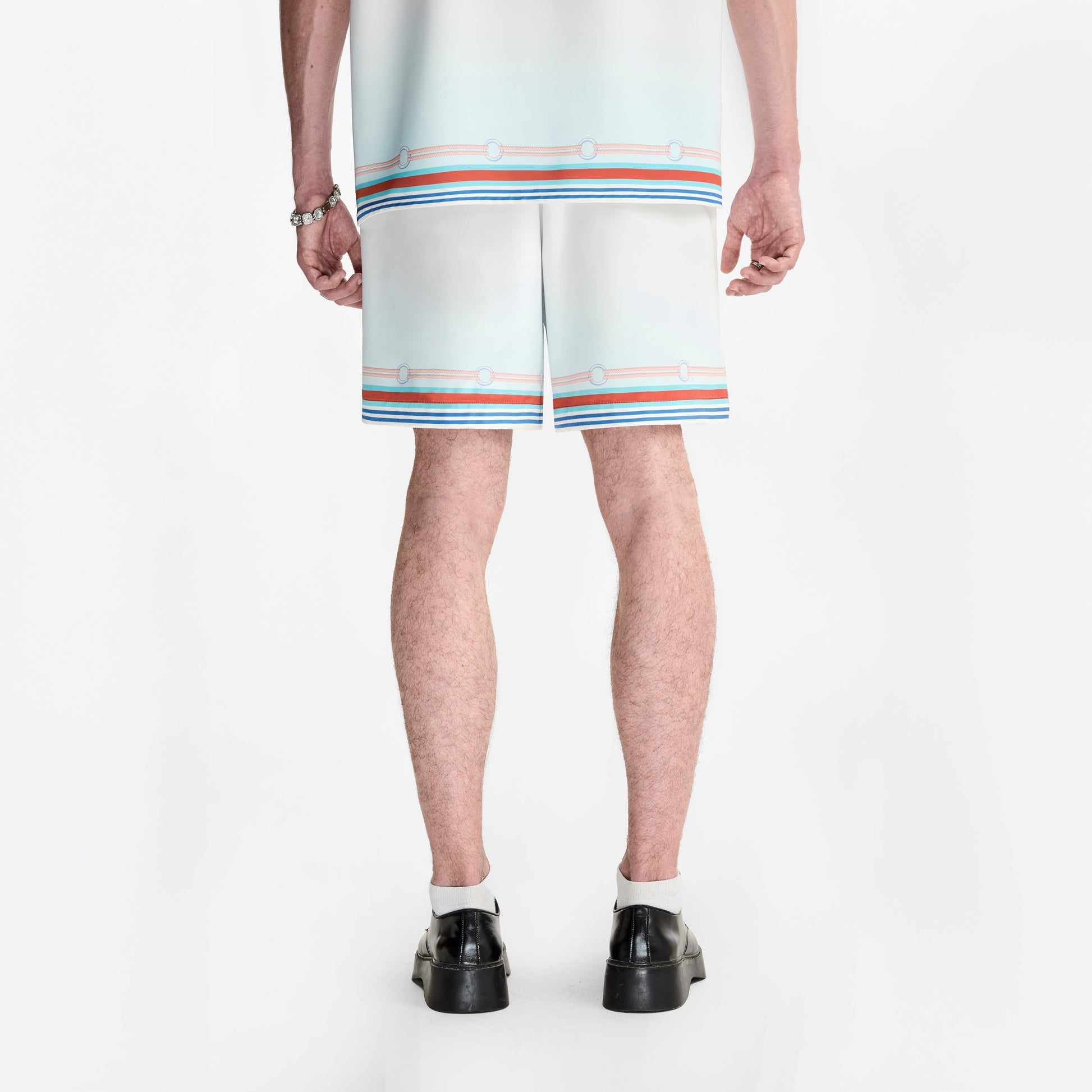 Echolight Silk Shorts | Premium Printed Silk Taffeta Ocean Opulence Lighthouse