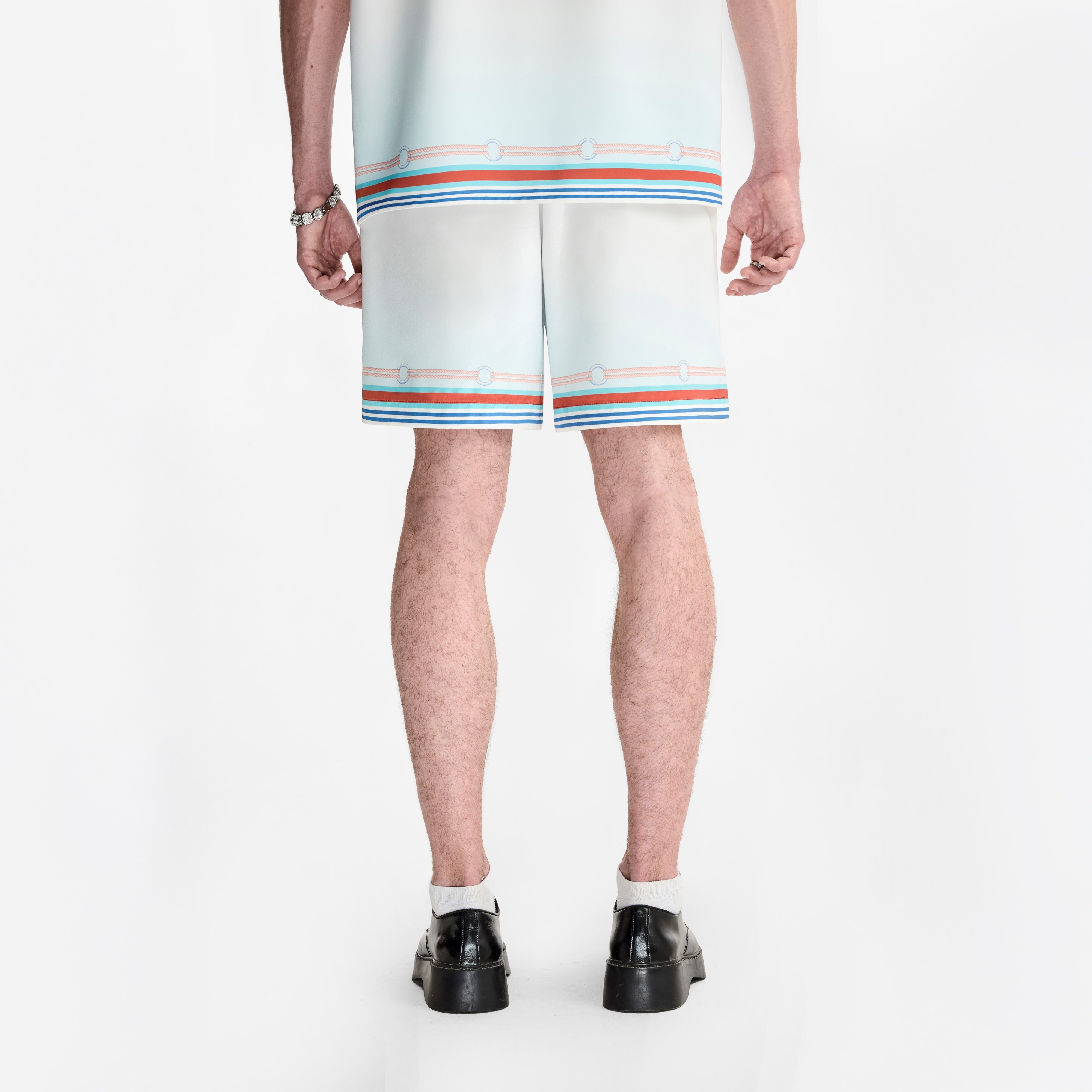 Echolight Silk Shorts | Premium Printed Silk Taffeta Ocean Opulence Lighthouse