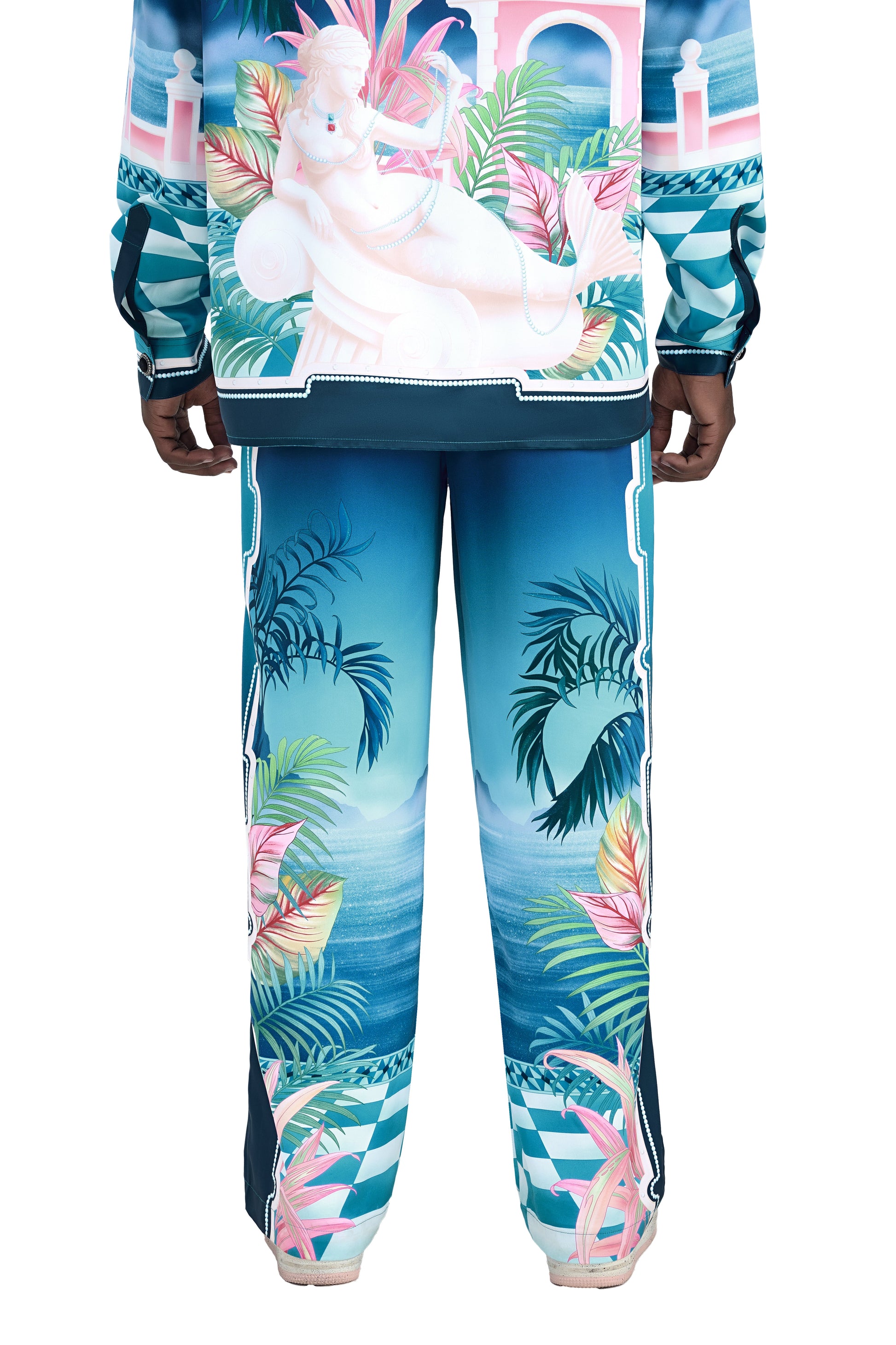 The Playa Duke Silk Pants | Premium Printed Silk Taffeta Luxury Maximalist Tropical Baroque